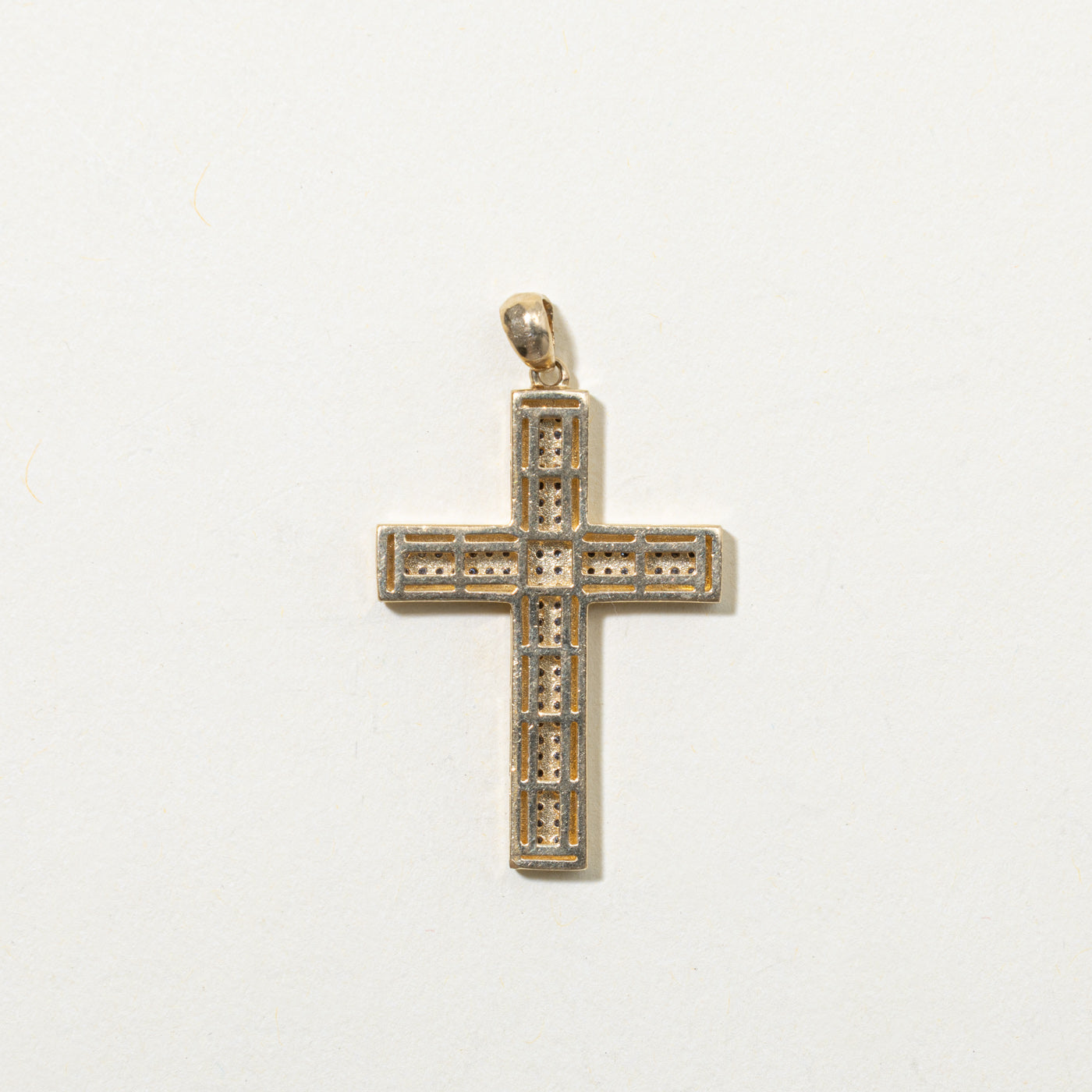 10k Pavé Set Diamond Cross Pendant | 0.08ctw