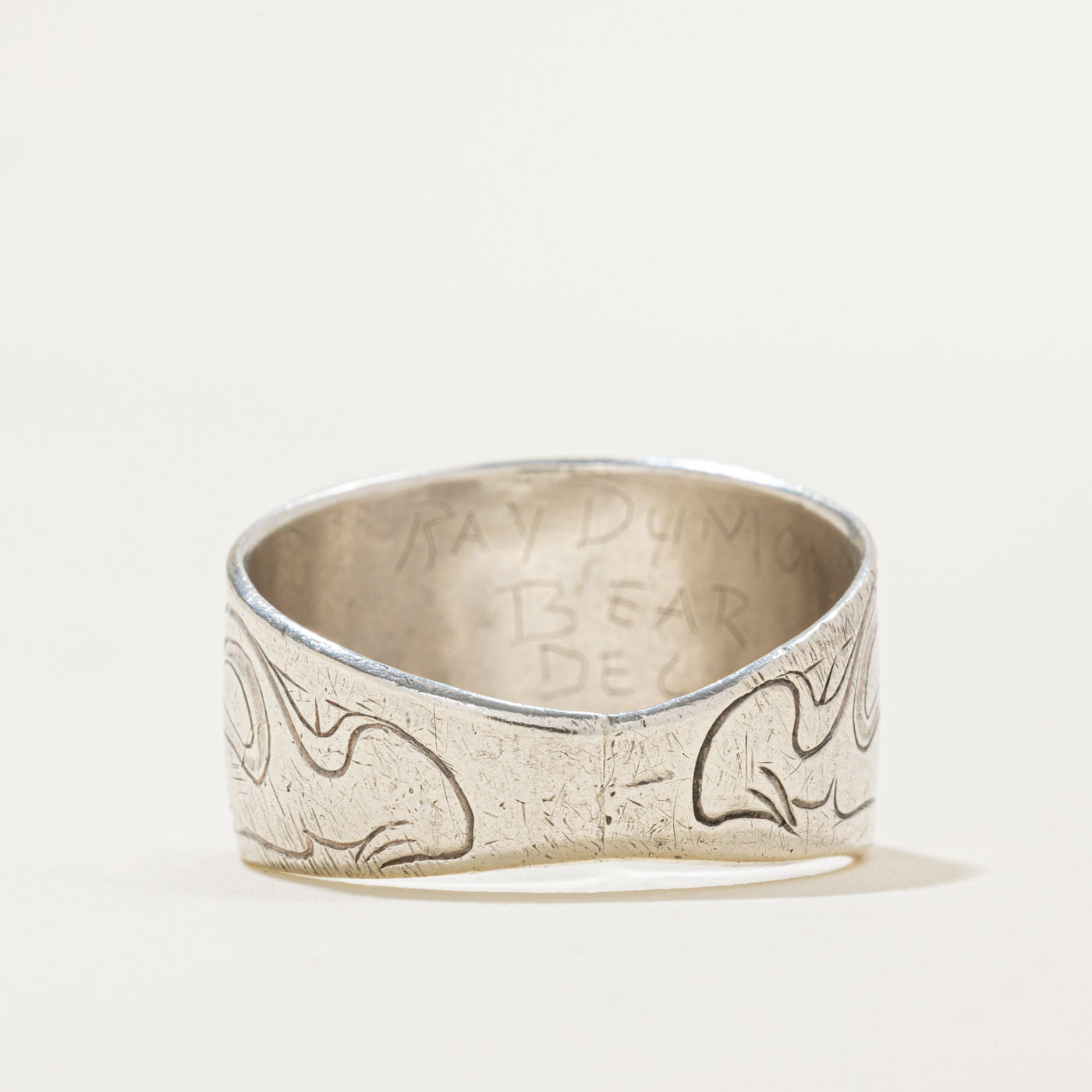 'Ray Dumont' Sterling Silver Indigenous Bear Ring | SZ 11.25
