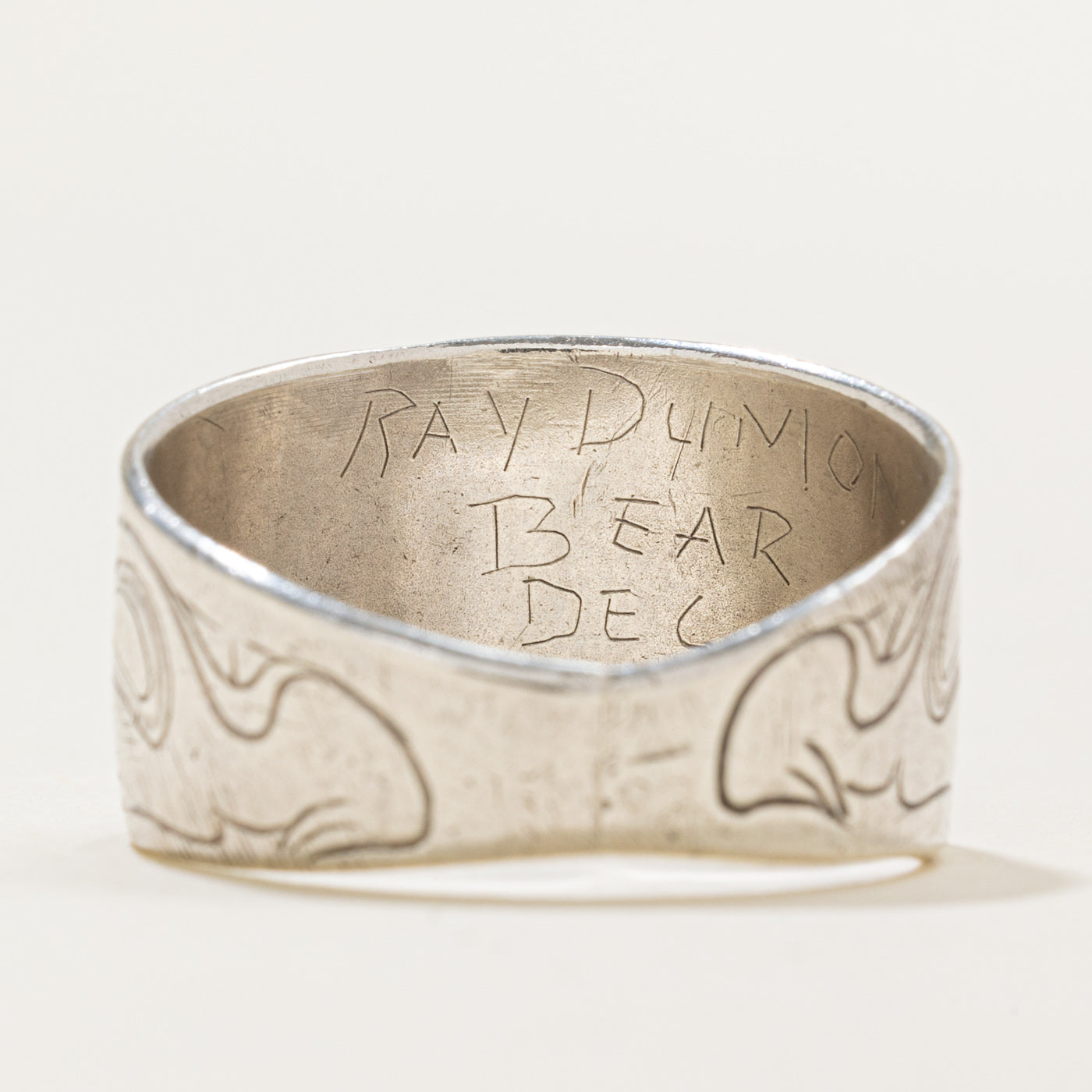 'Ray Dumont' Sterling Silver Indigenous Bear Ring | SZ 11.25