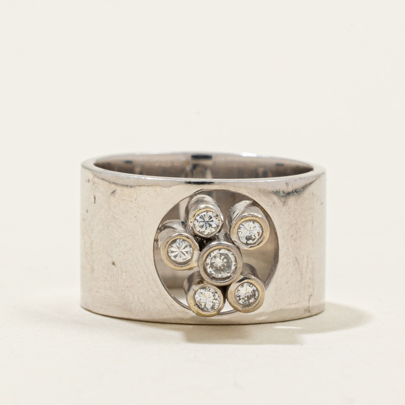 ‘Stittgen’ 18k Diamond Cluster Chunky Ring | 0.17ctw | SZ 7