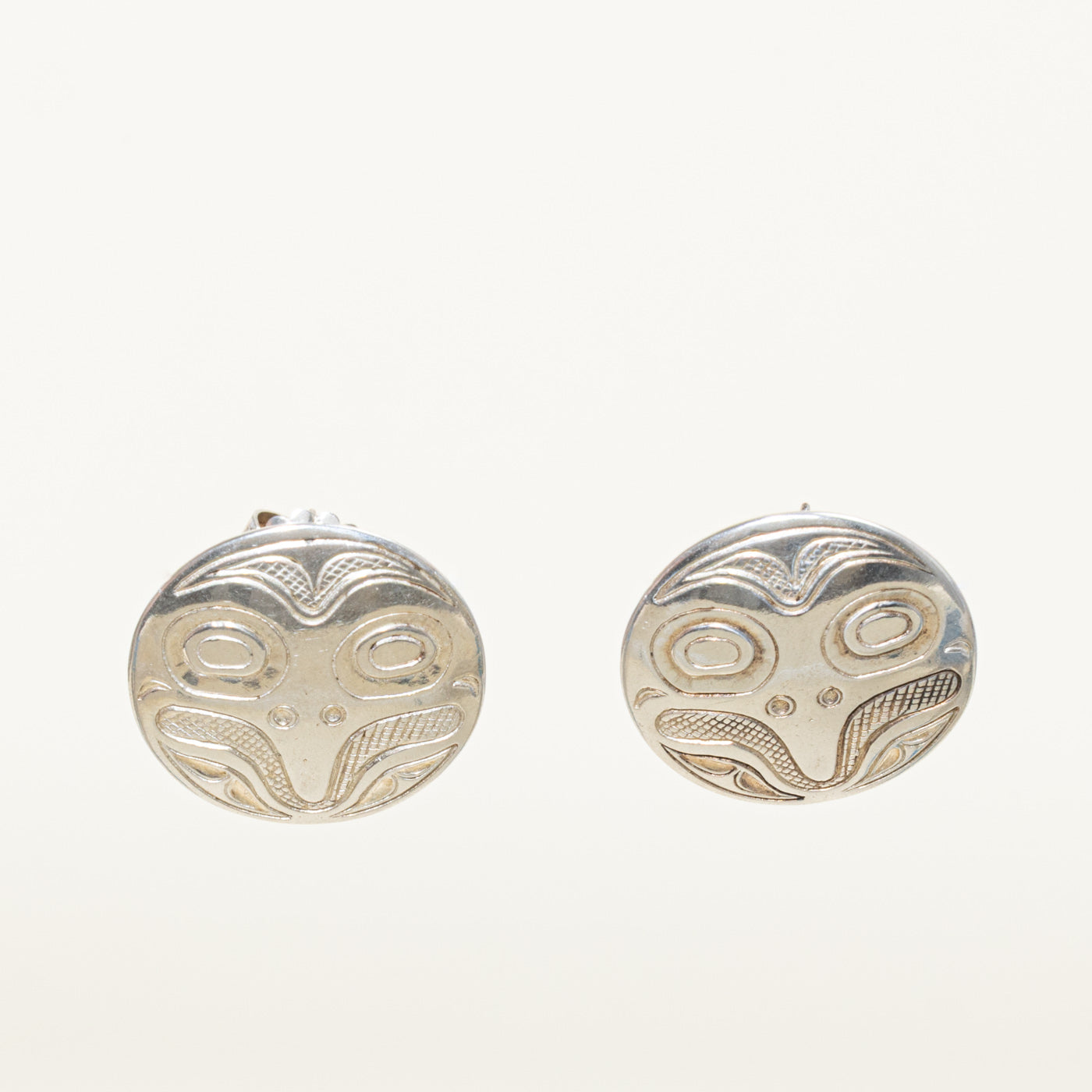 Sterling Silver Indigenous Carved Bird Earrings