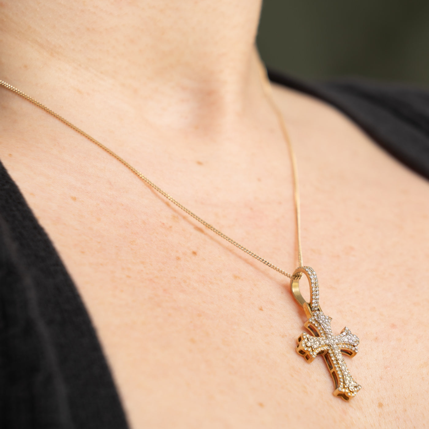 10k Diamond Fancy Cross Pendant | 0.60ctw