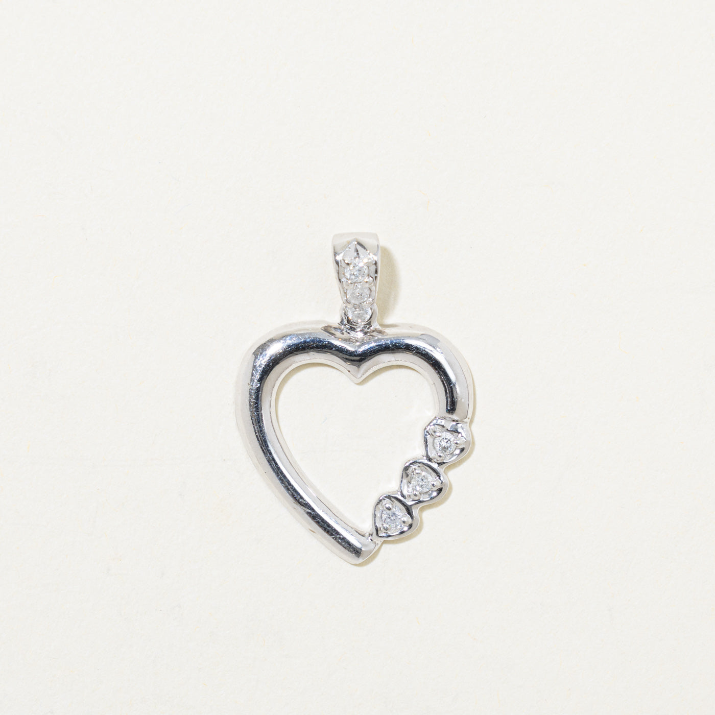 10k Diamond Accented Heart Pendant | 0.06ctw