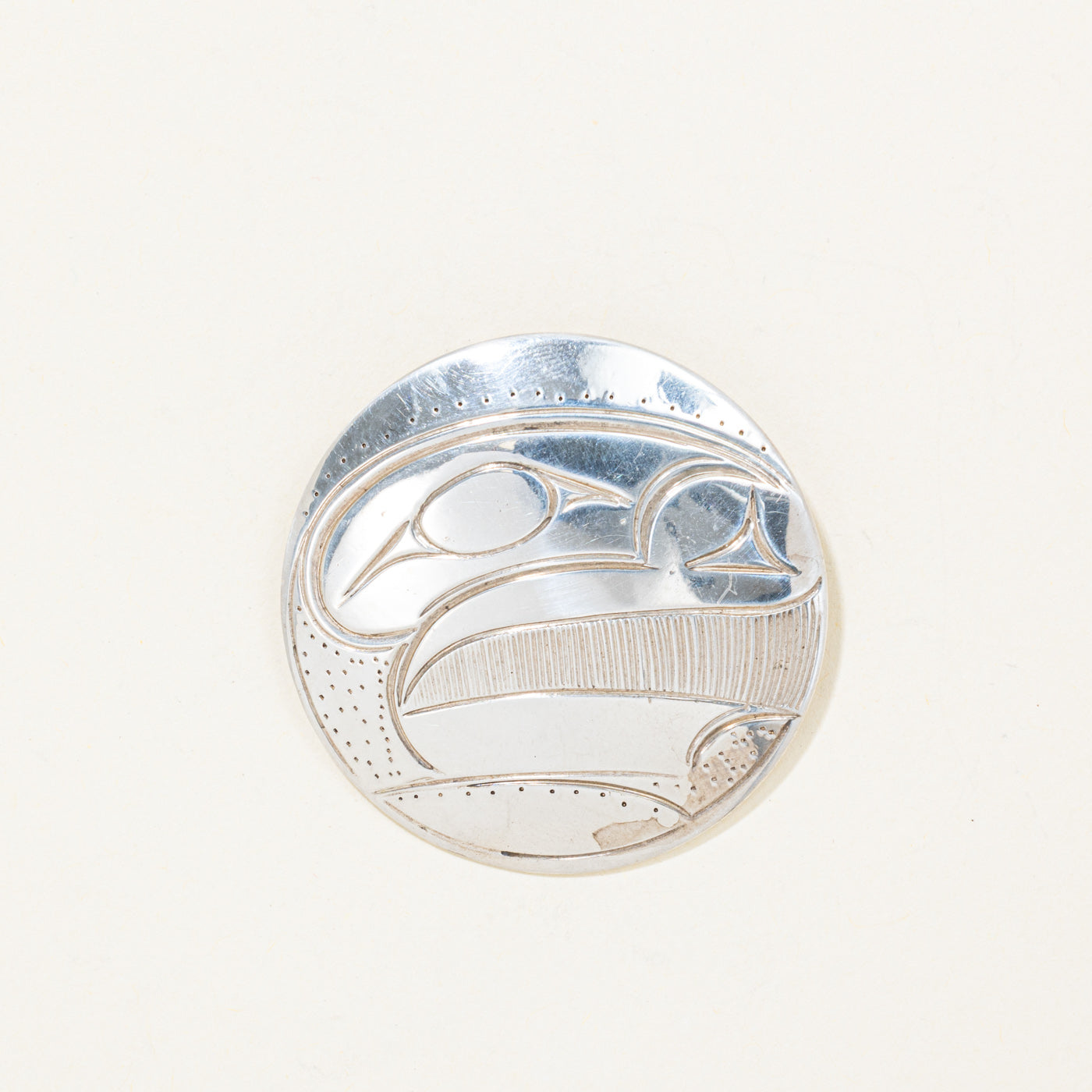 'Francis Dick' Sterling Silver Carved Moon Pendant