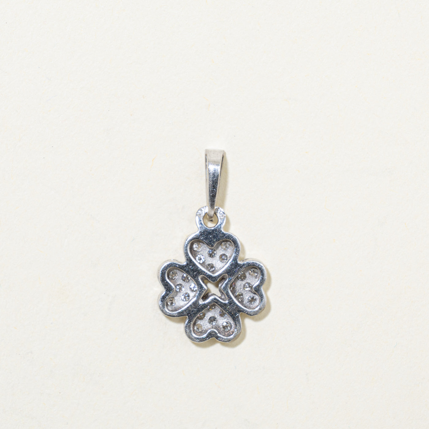 14k Diamond Cluster Clover Pendant | 0.12ctw