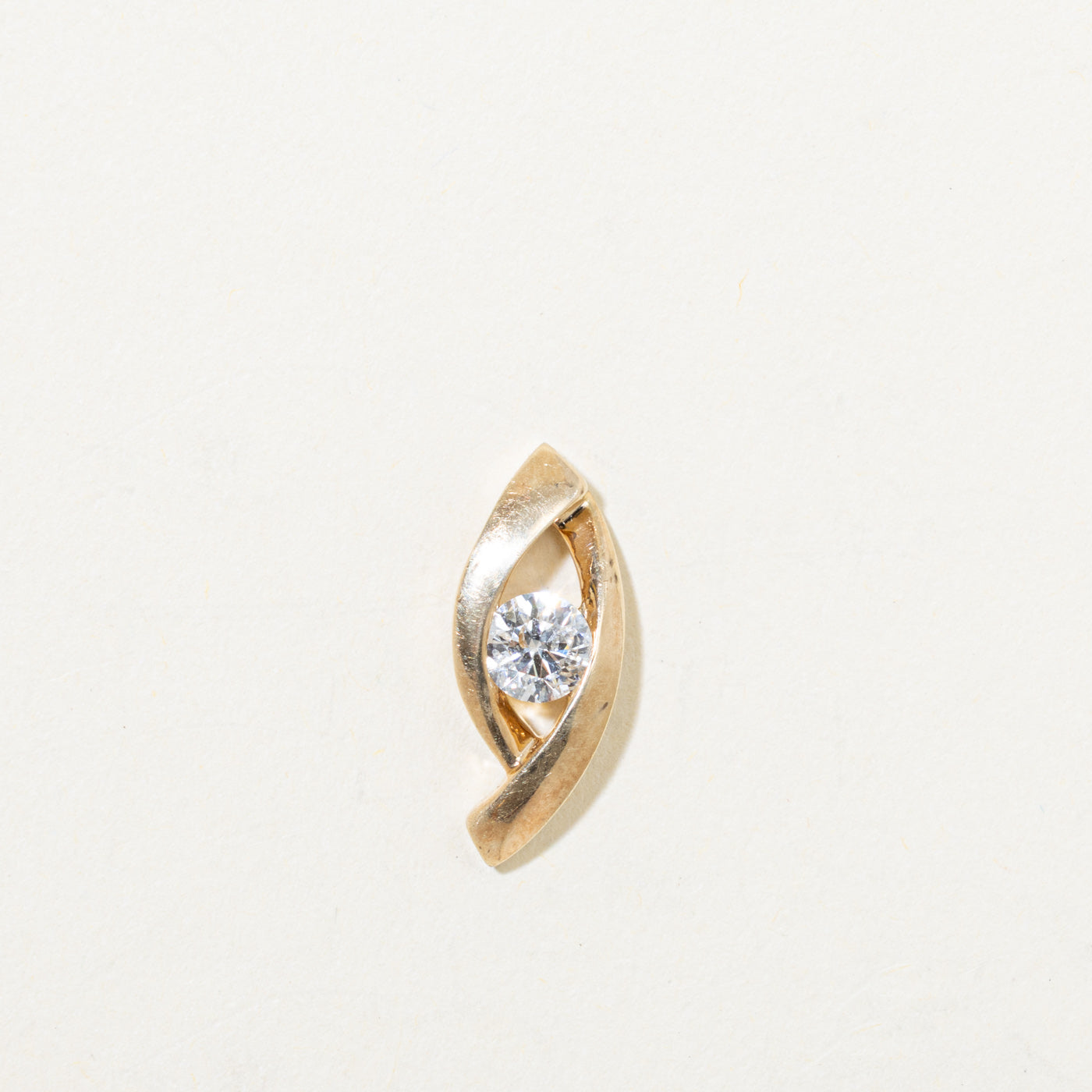 10k Tension Set Diamond Geometric Pendant | 0.34ct