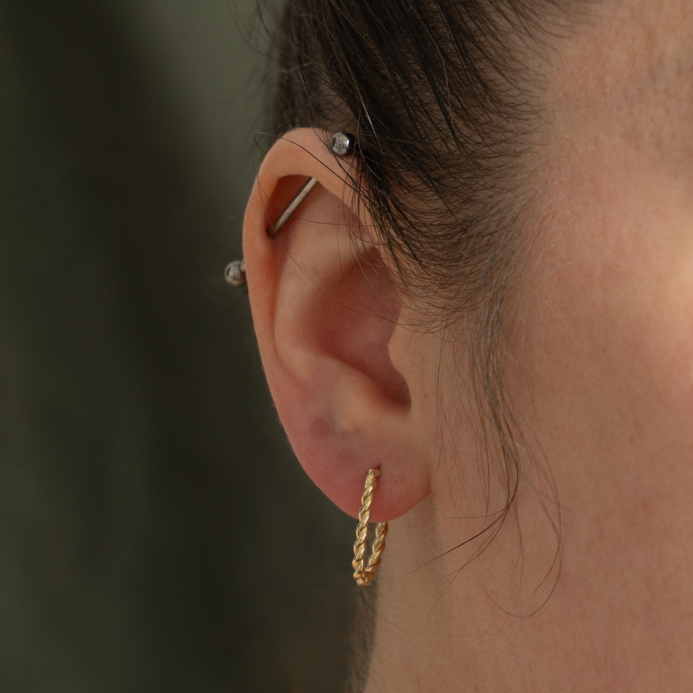 '100 Ways' 10k Yellow Gold Rope Twisted Hoops