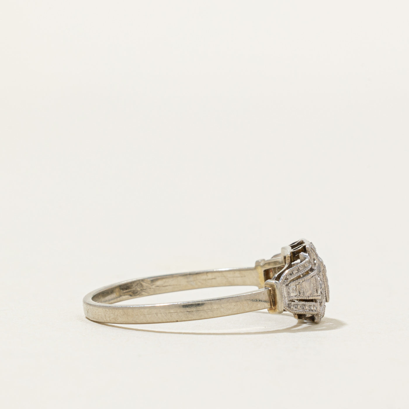 Art Deco Diamond Ornate Ring | 0.09ctw | SZ 7.75
