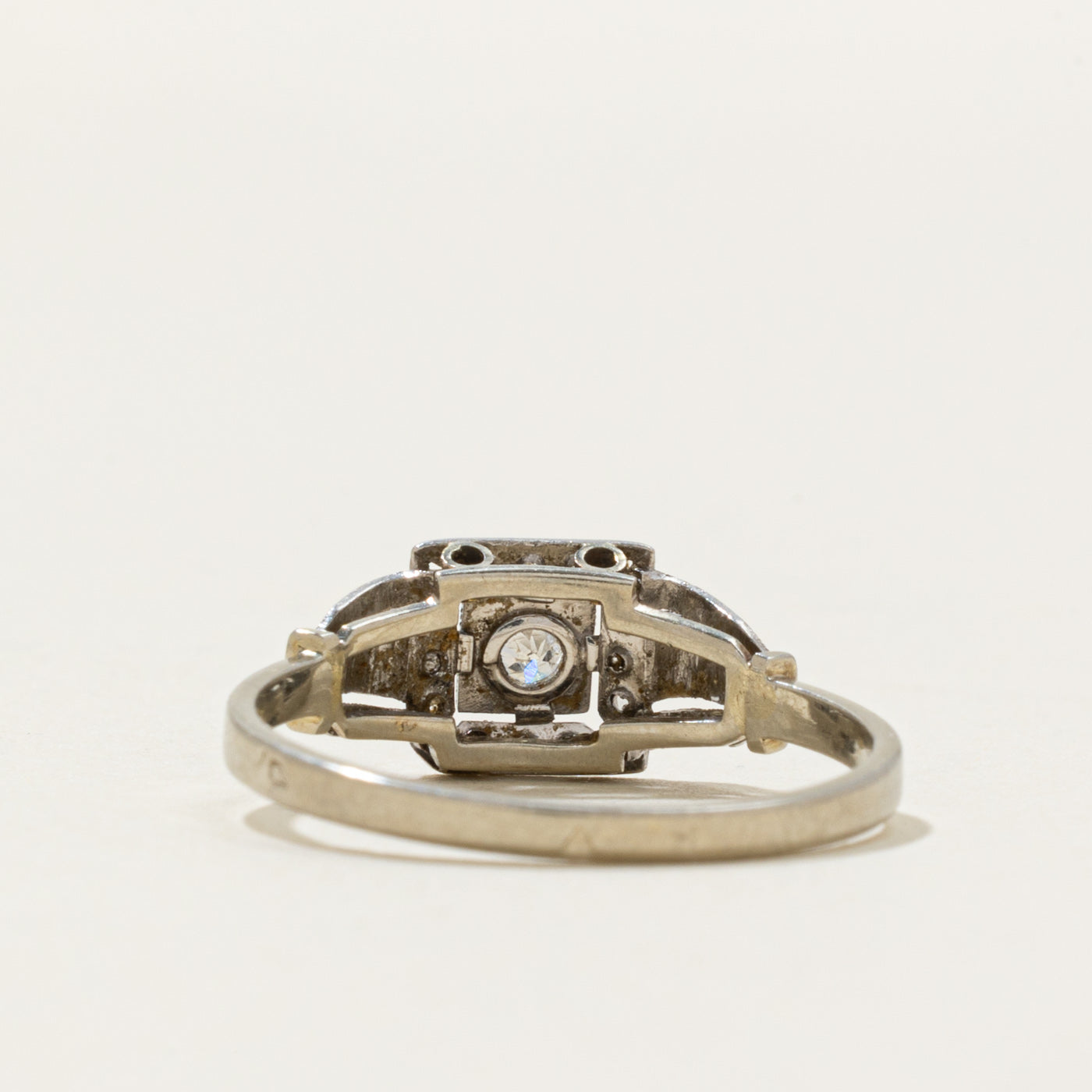 Art Deco Diamond Ornate Ring | 0.09ctw | SZ 7.75