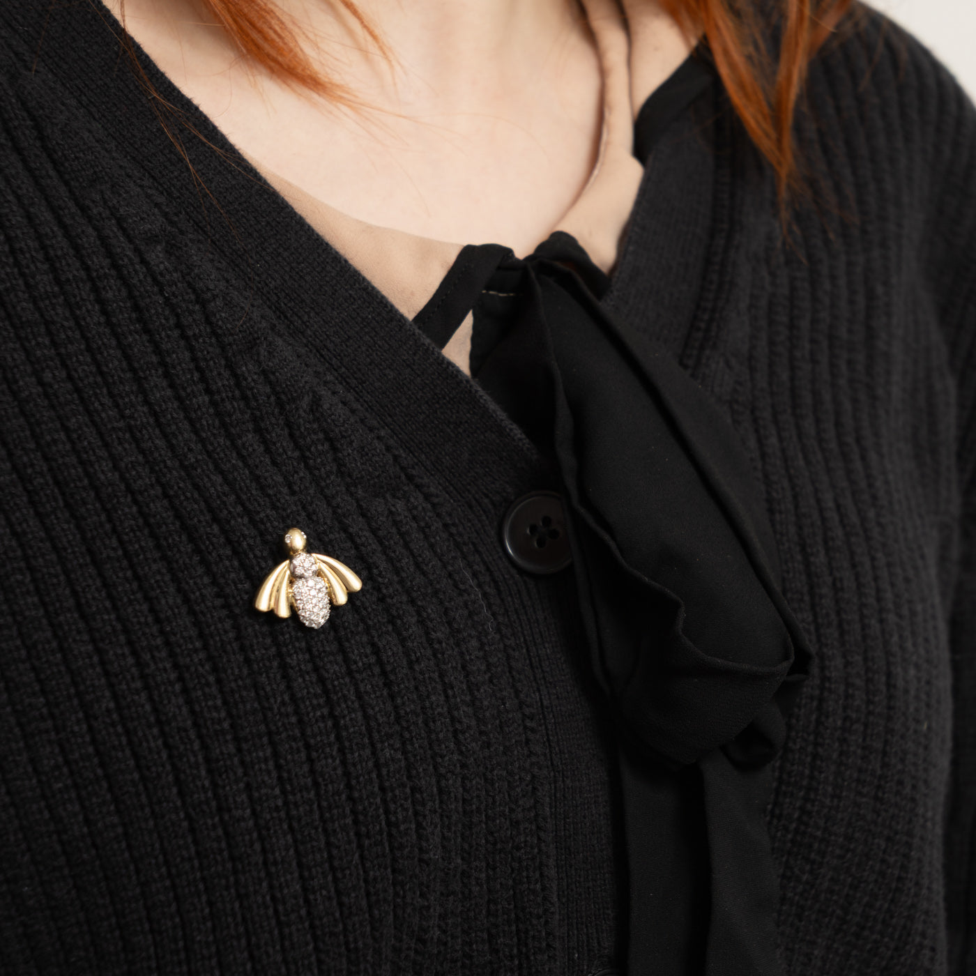 14k Diamond Bee Brooch | 0.66ctw