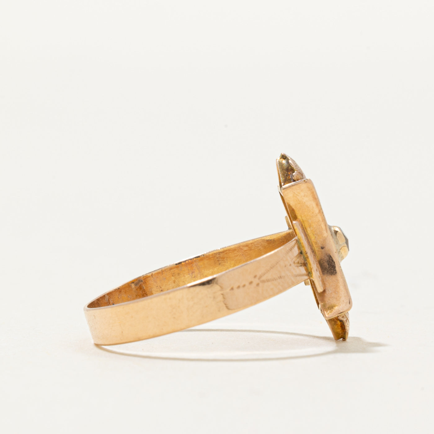 18k Rose Cut Diamond Lantern Ring | 0.02ct | SZ 8