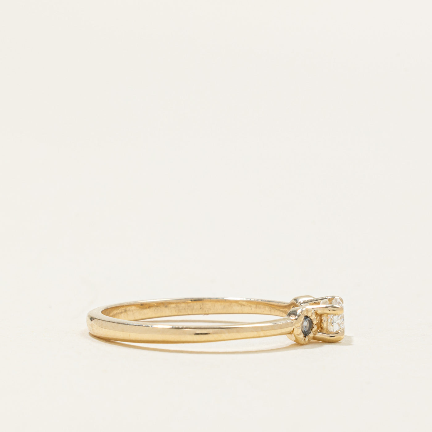 '100 Ways' 10k Oval Diamond and Grey Spinel Ring | 0.31ct, 0.06ctw | SZ 7