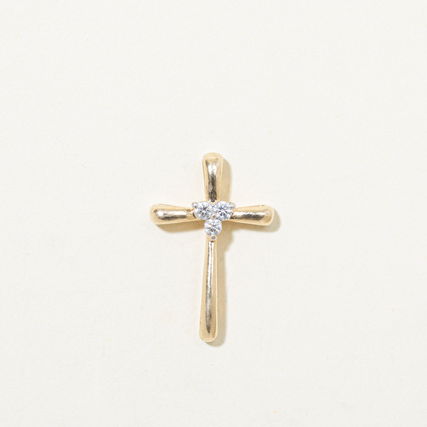 14k Diamond Cluster Cross Pendant | 0.01ctw