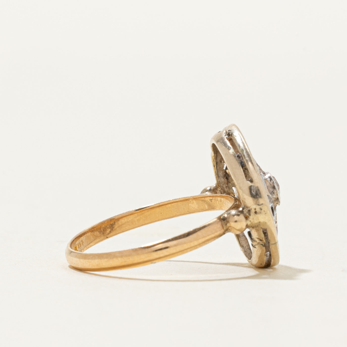 Italian Rose Cut Diamond Circular Openwork Ring | 0.05 ctw | SZ 6