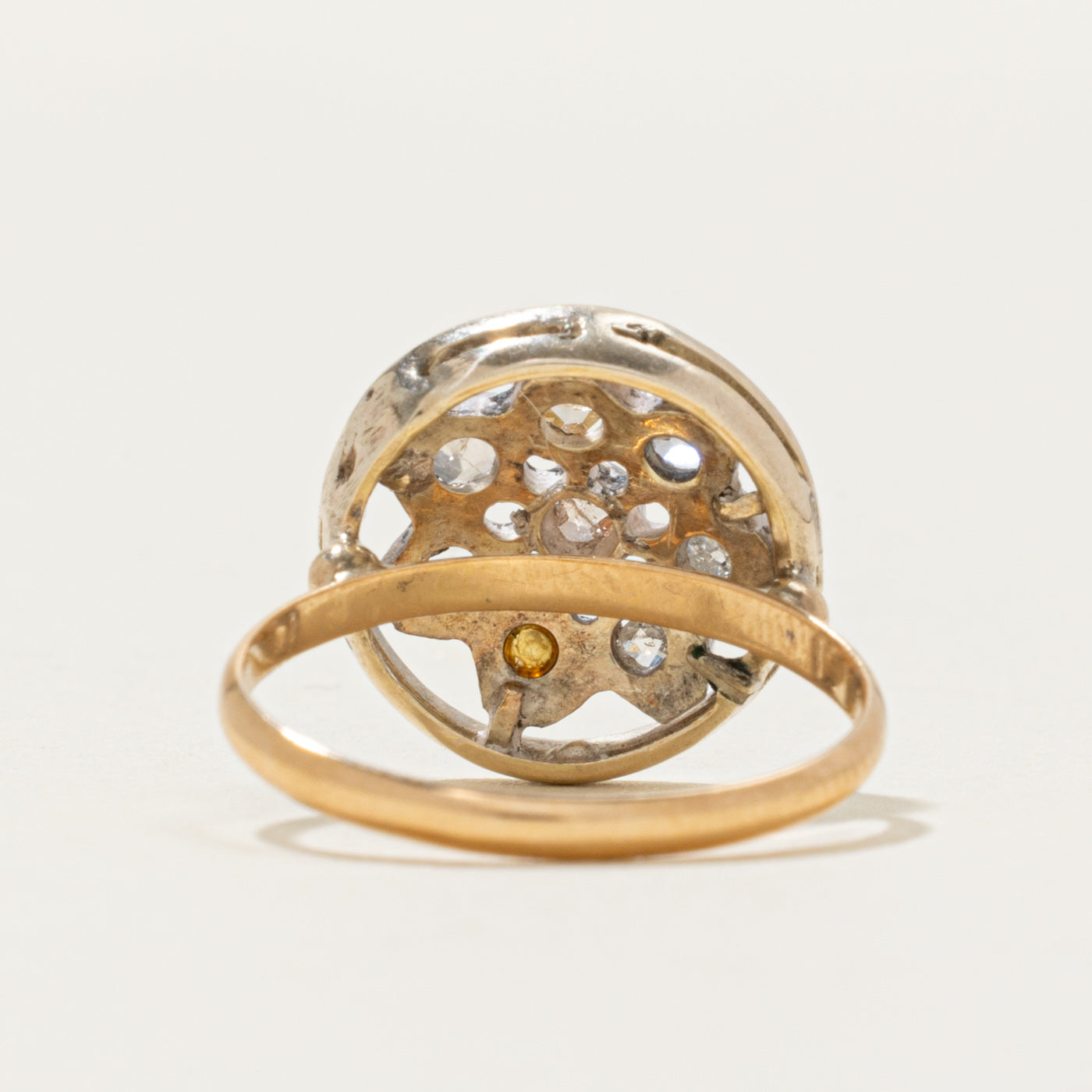 Italian Rose Cut Diamond Circular Openwork Ring | 0.05 ctw | SZ 6