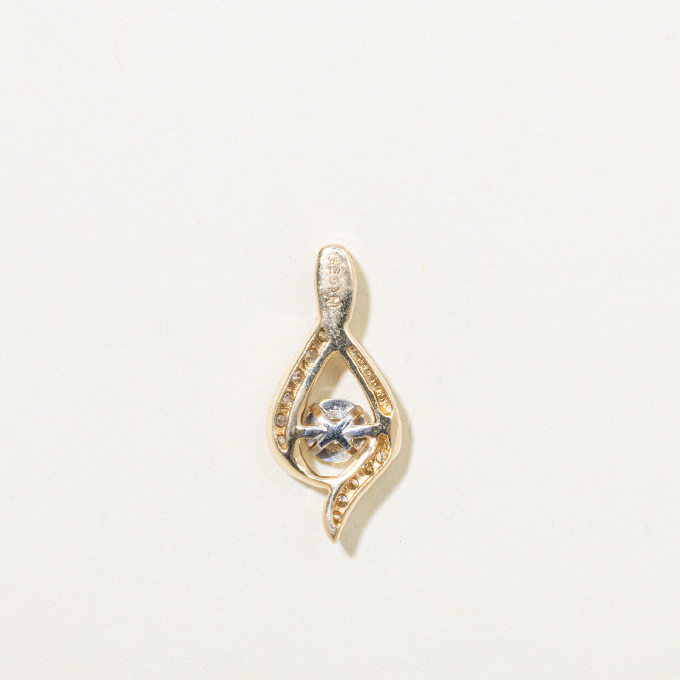14k Diamond Crossover Pendant | 0.32ctw