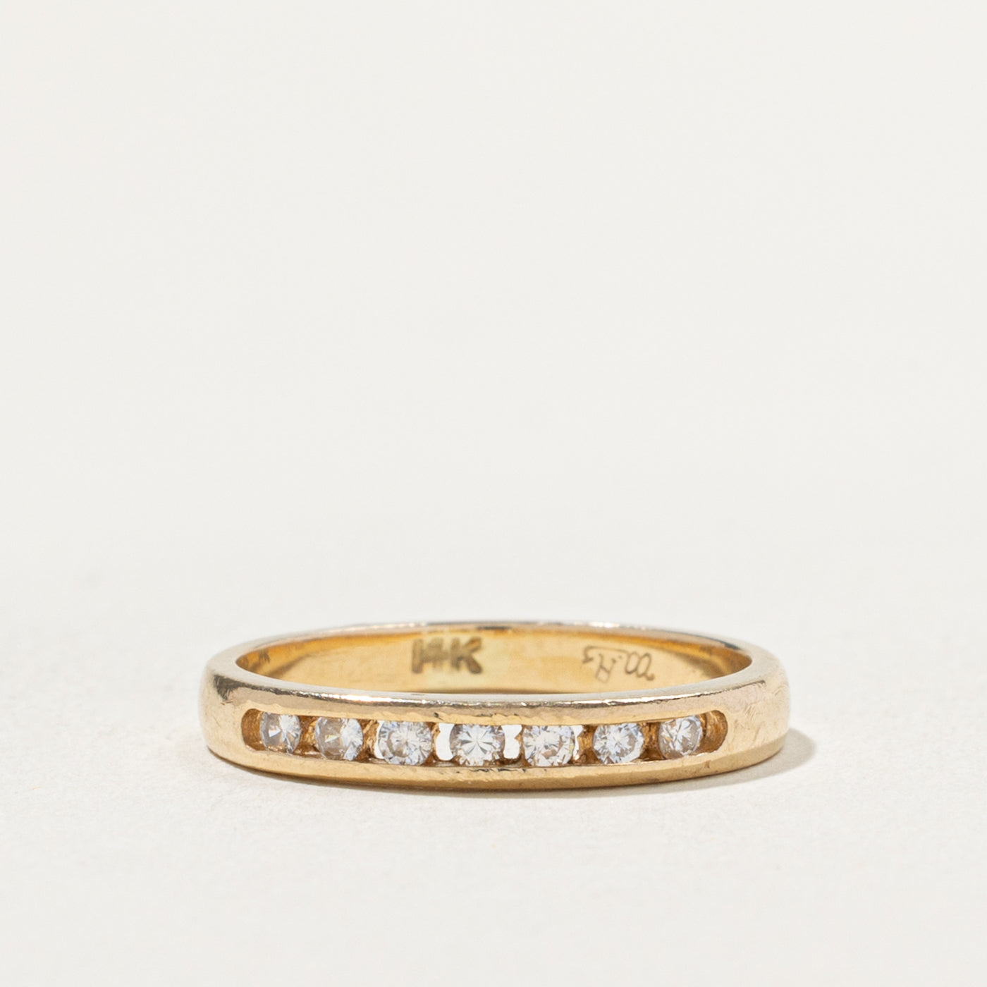 14k Channel Set Semi Eternity Diamond Band | SZ 4.75