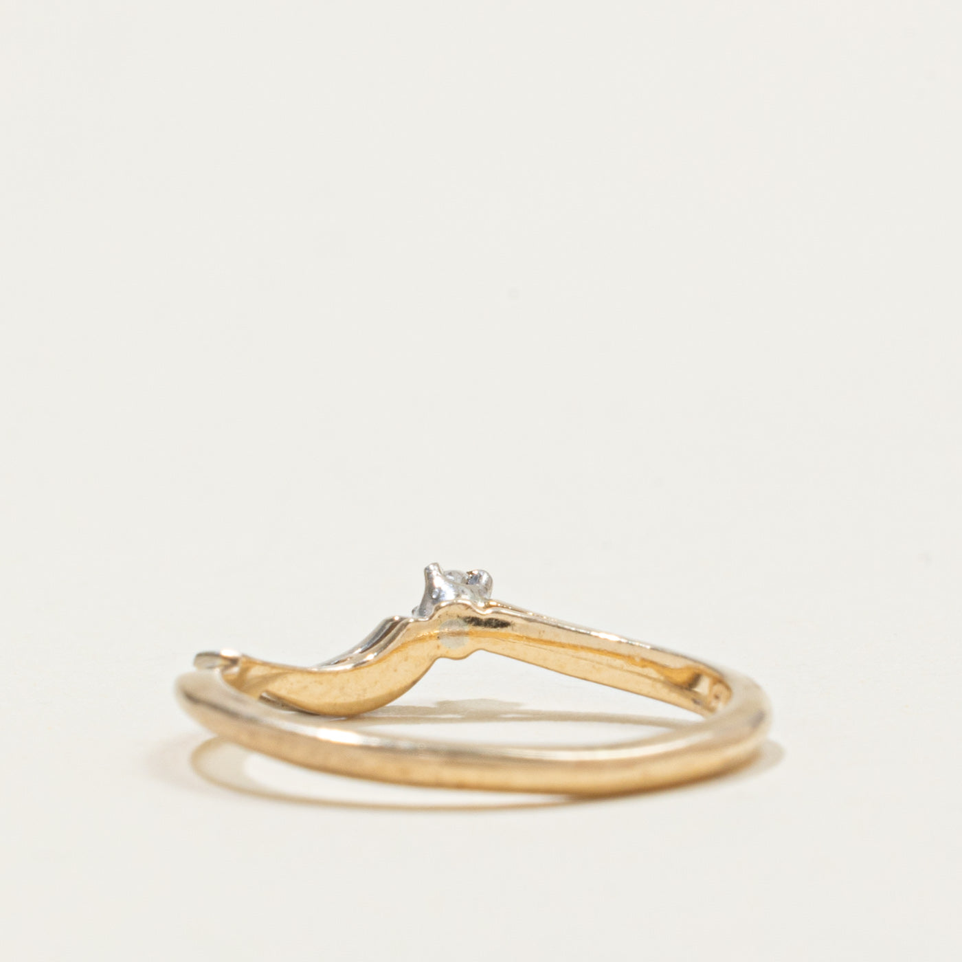 Vintage Canadian 14k Diamond Contour Ring | SZ 6