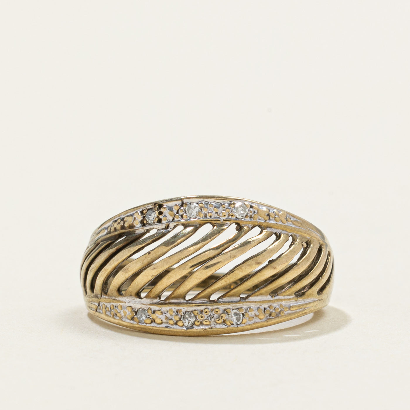 10k Diamond Openwork Dome Ring | SZ 3.5