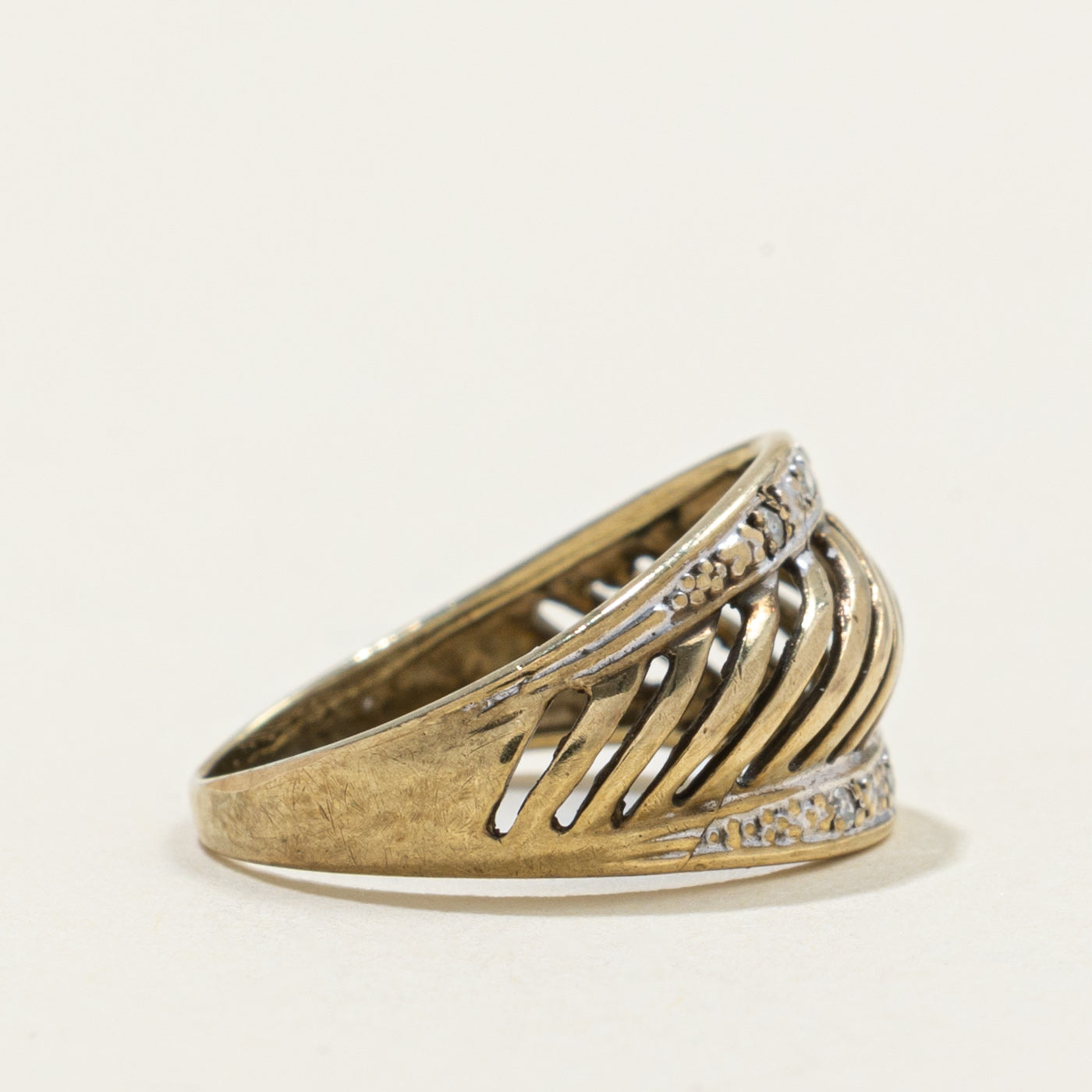 10k Diamond Openwork Dome Ring | SZ 3.5