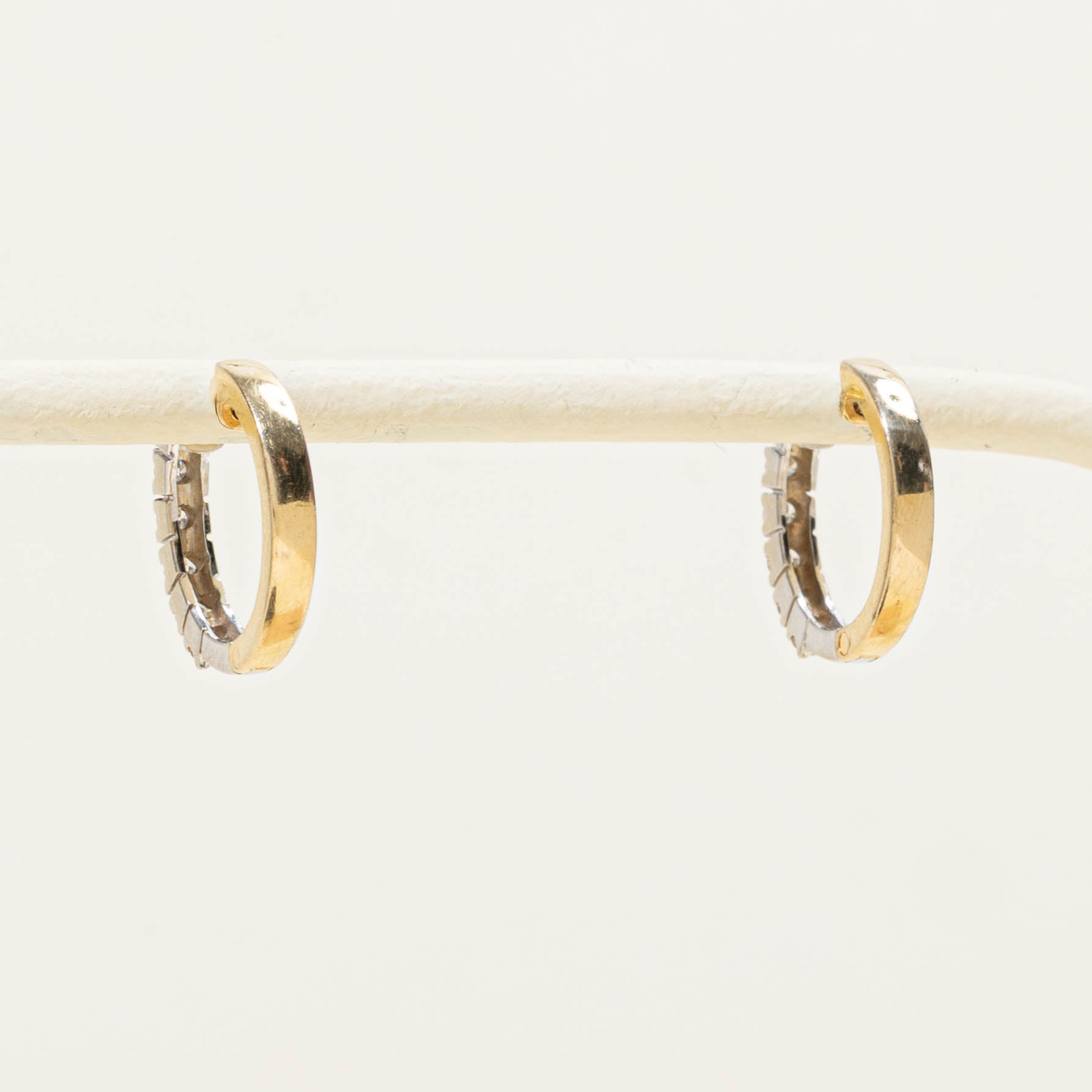 14k Diamond Huggie Earrings