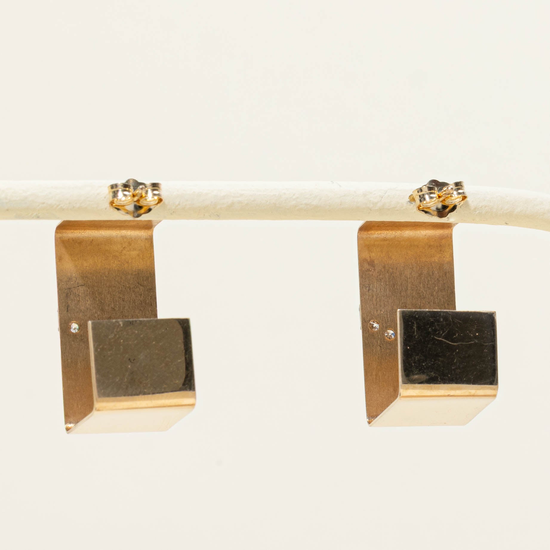 14k Diamond Geometric Hoop Earrings