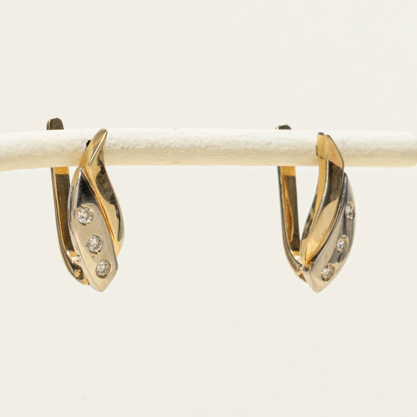 14k Diamond Wave Drop Earrings