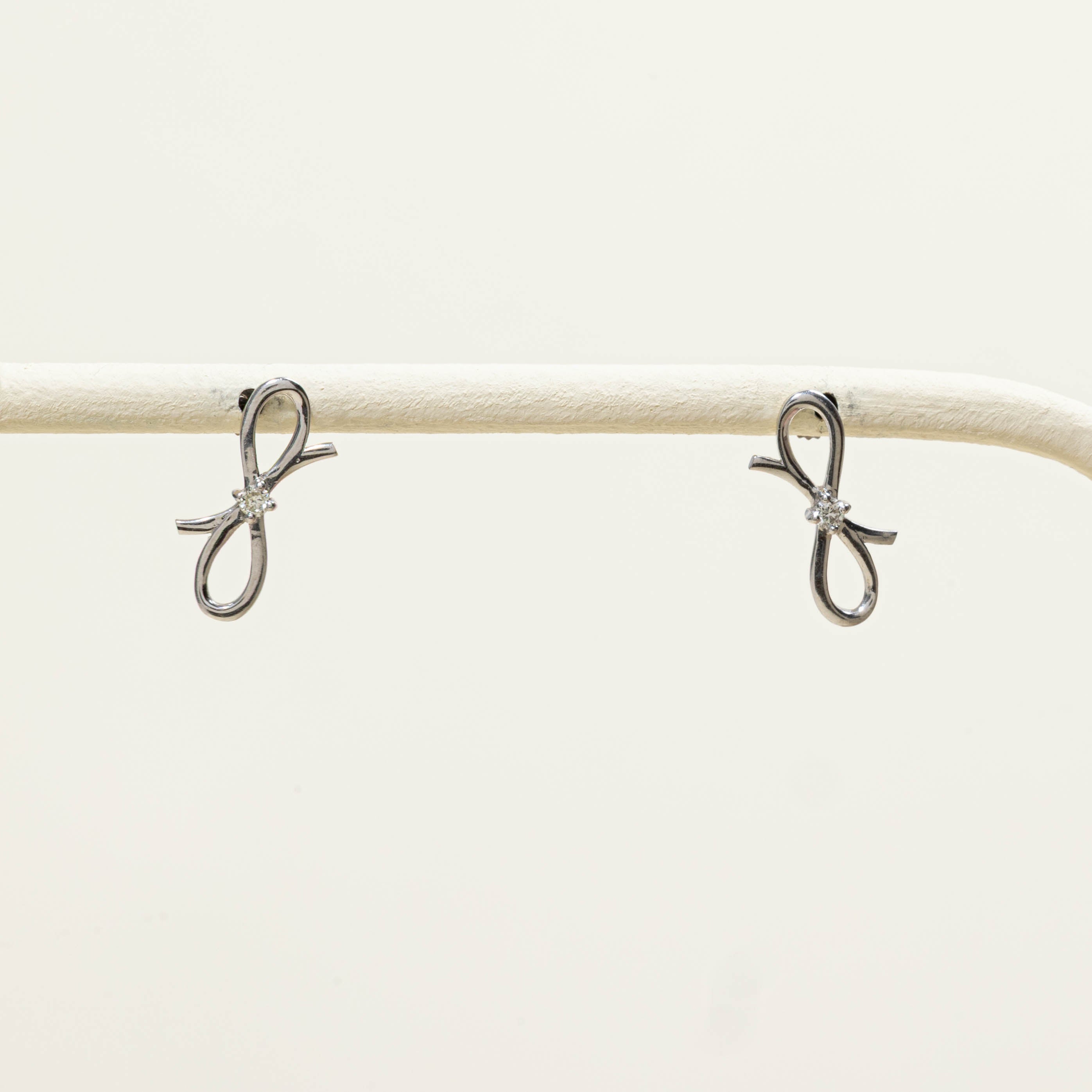 10k Diamond Bow Stud Earrings