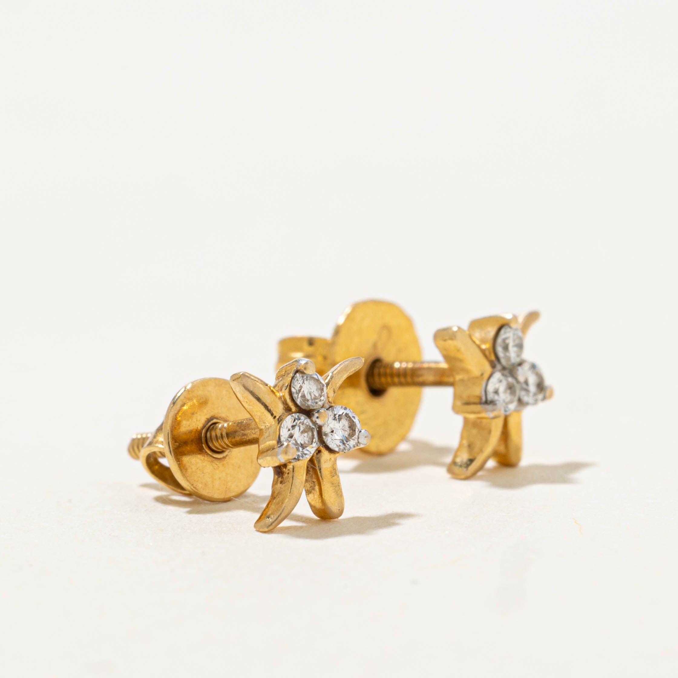 22k Diamond Cluster Abstract Stud Earrings