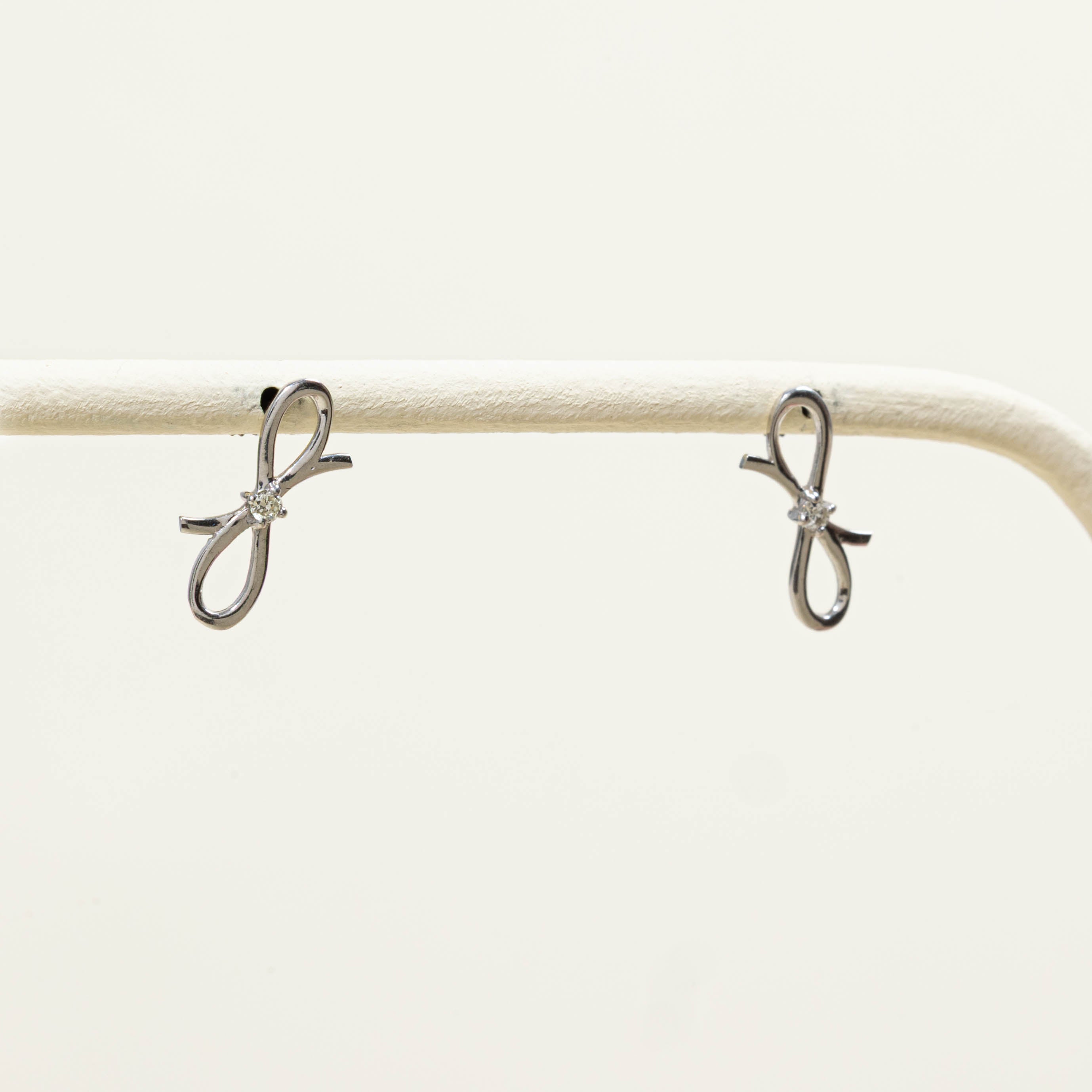 10k Diamond Bow Stud Earrings