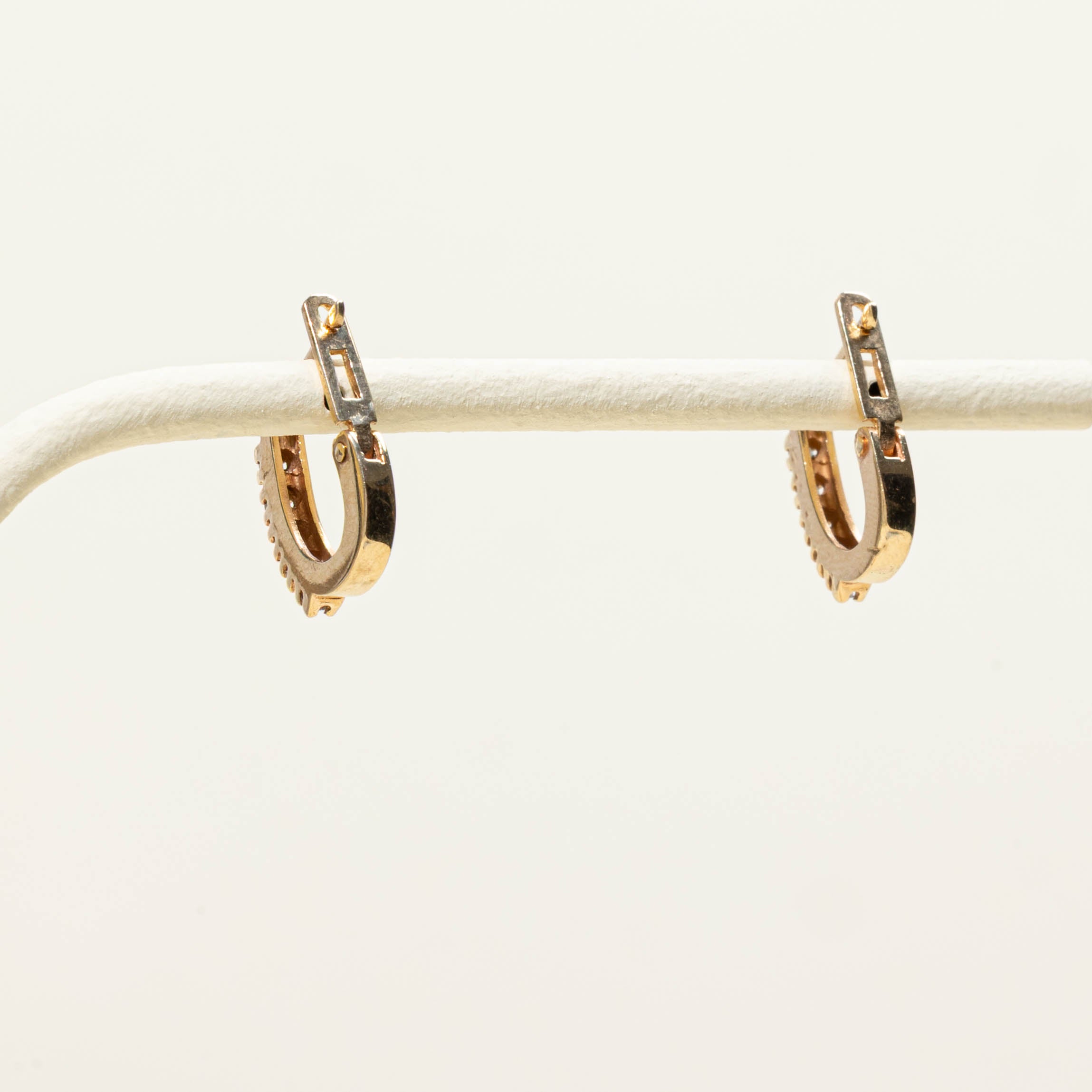 14k Diamond Huggie Earrings