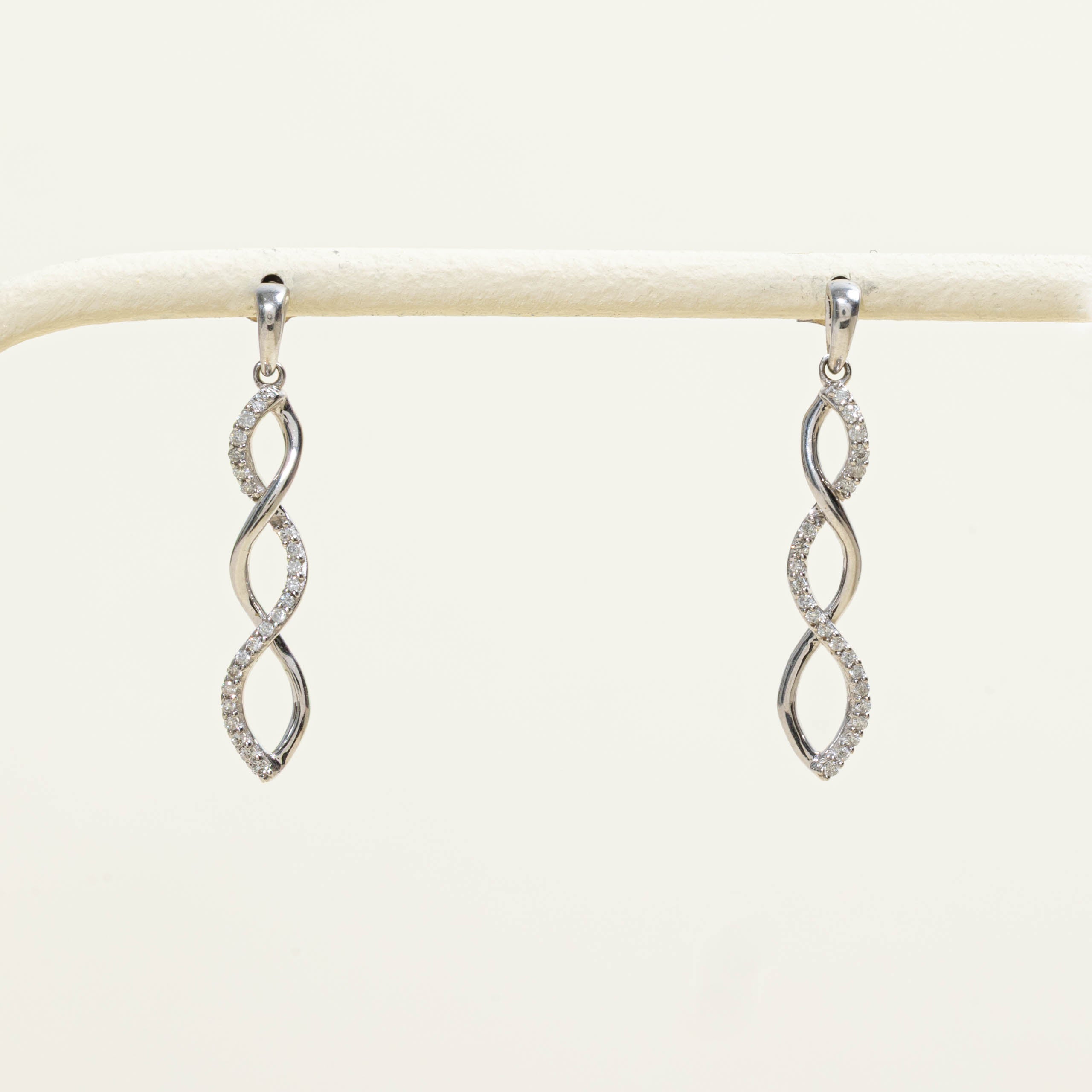 10k Diamond Twist Drop Earrings