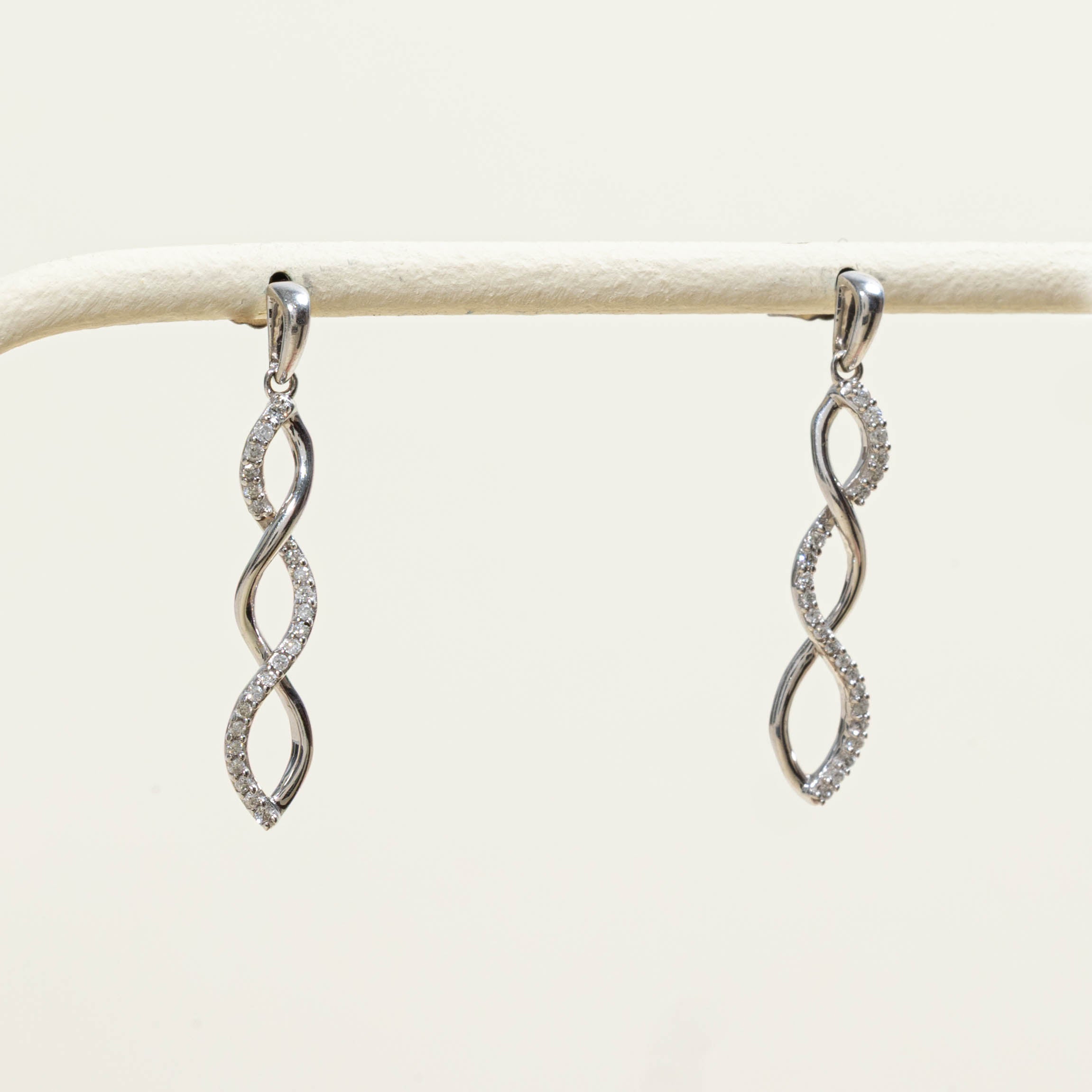 10k Diamond Twist Drop Earrings