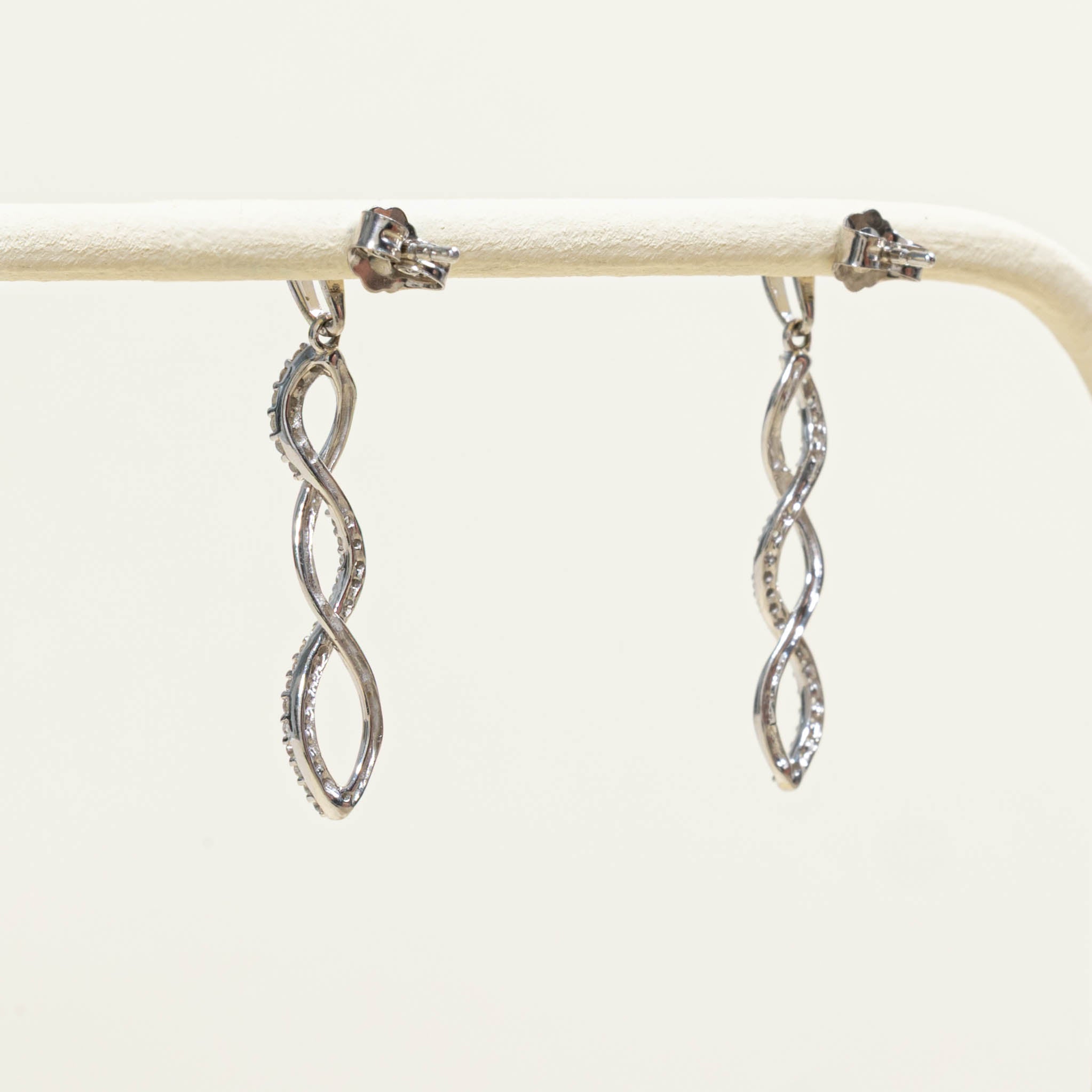 10k Diamond Twist Drop Earrings
