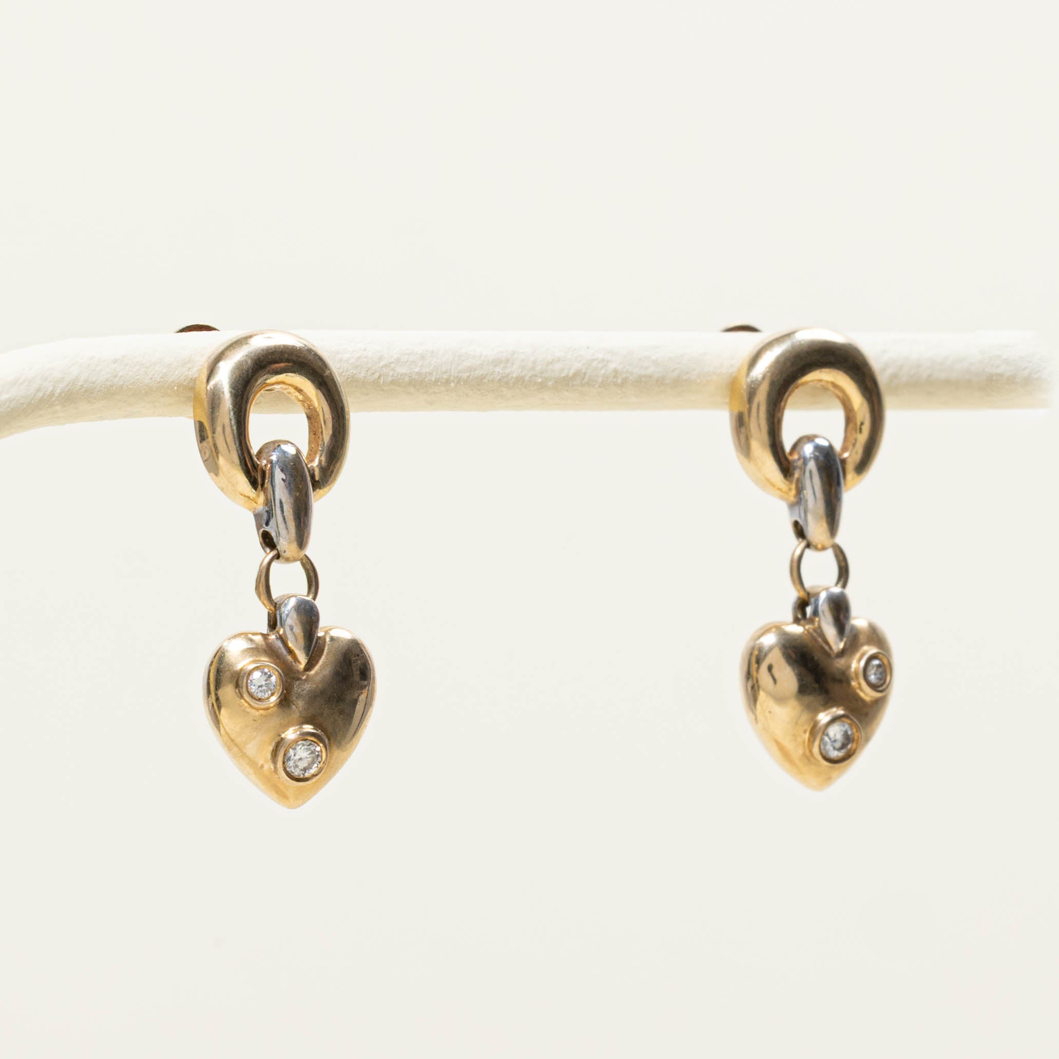 14k Diamonds Heart Drop Earrings