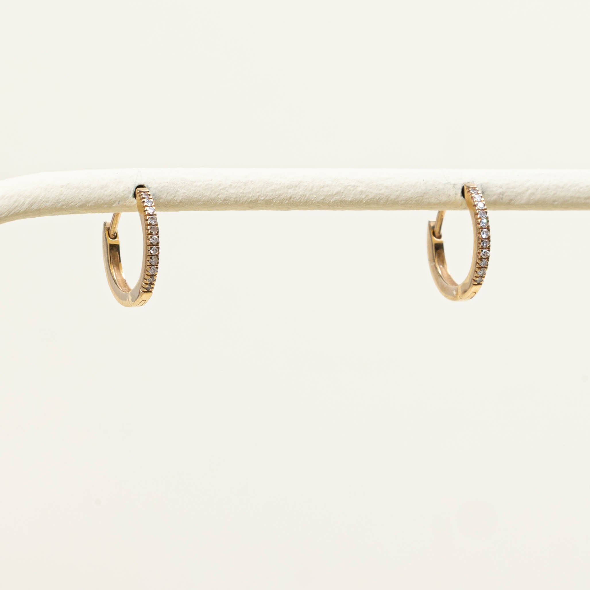 14k Diamond Huggie Earrings