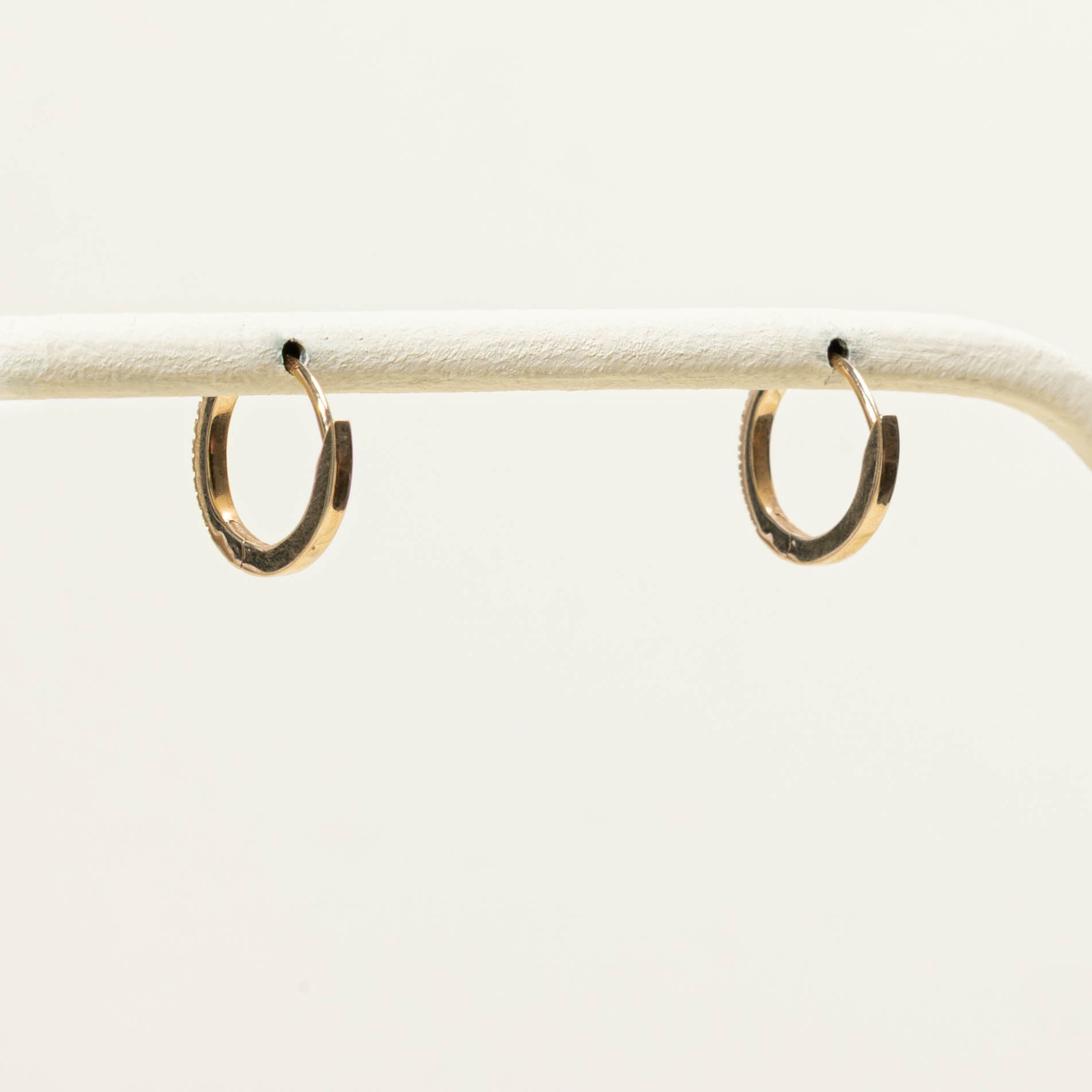14k Diamond Huggie Earrings
