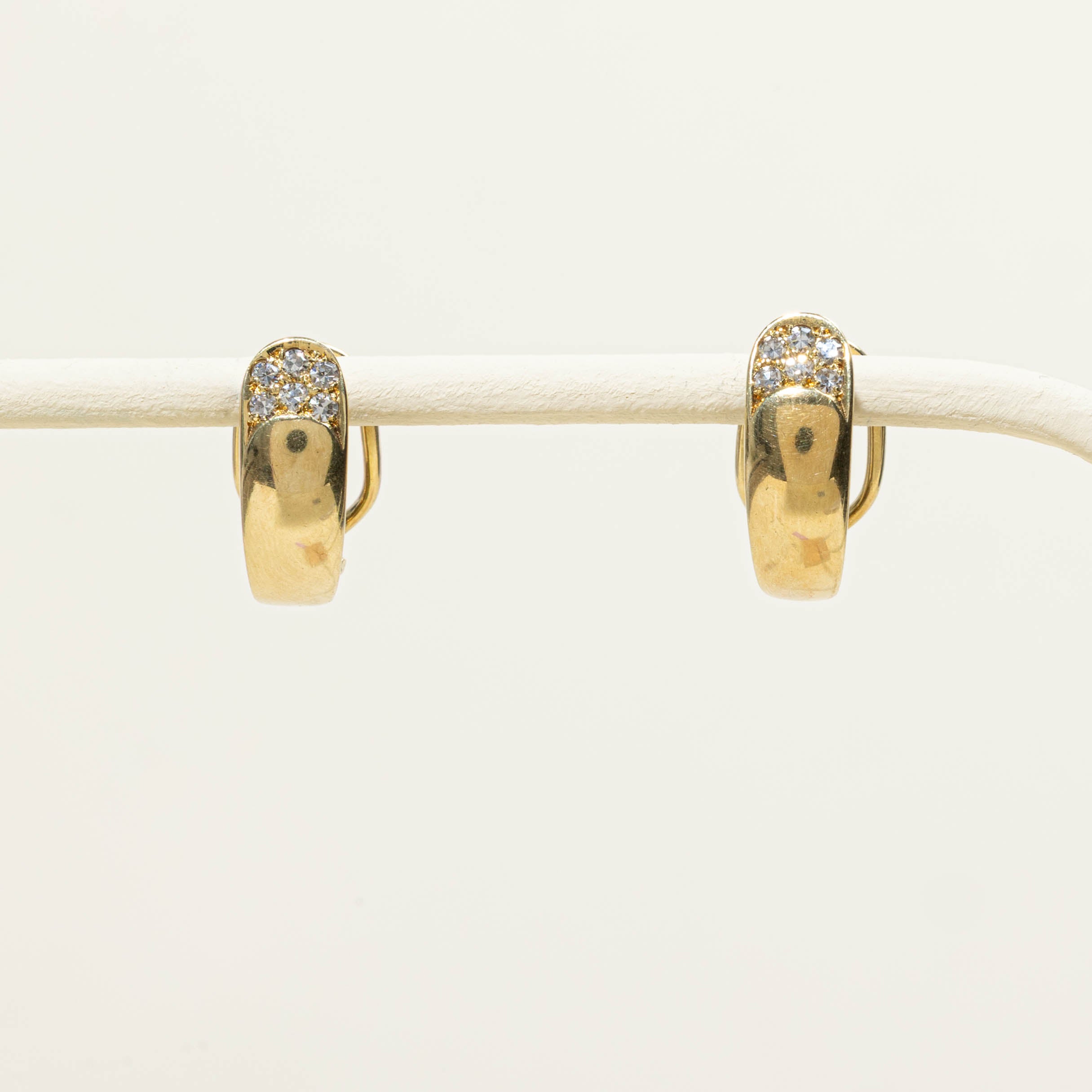 14k Diamond Accent Half Hoop Earrings