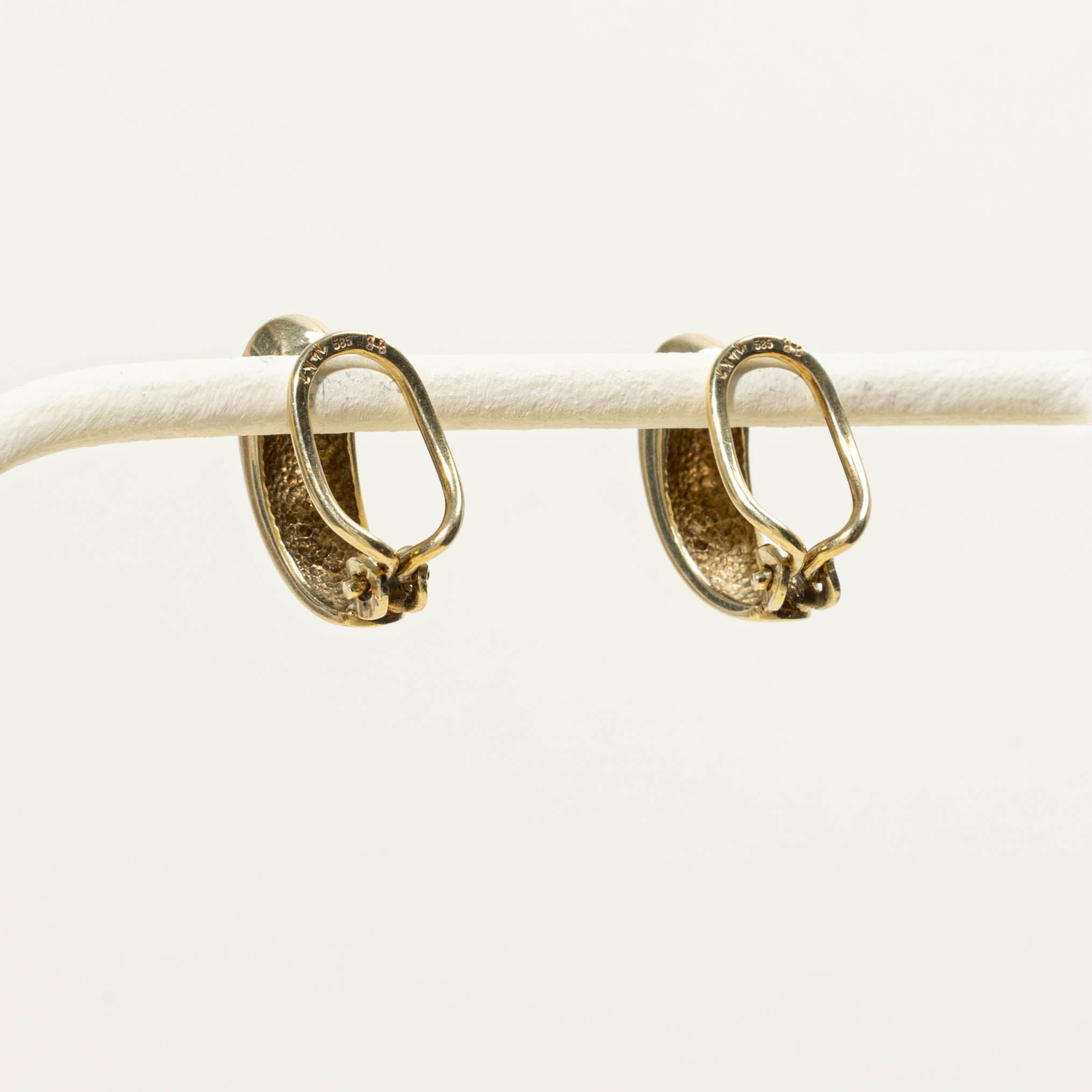 14k Diamond Accent Half Hoop Earrings
