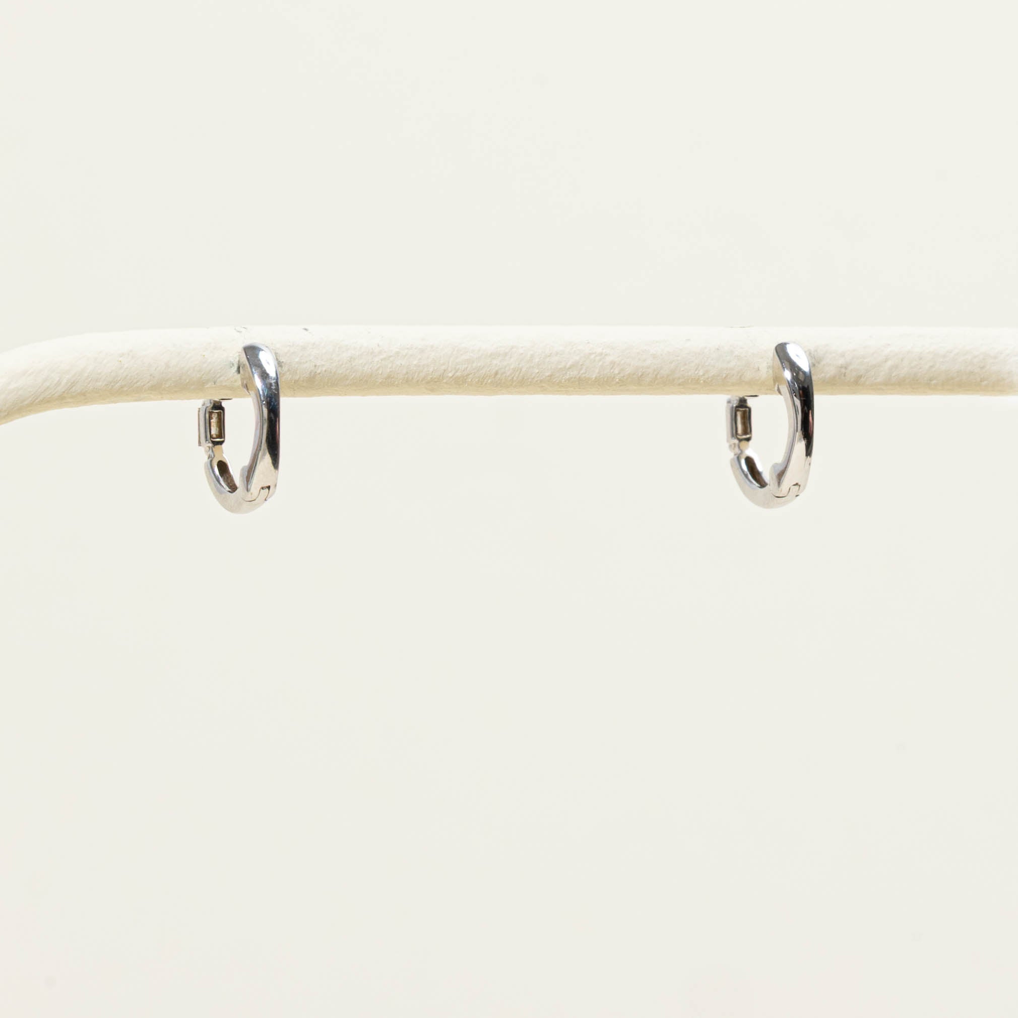 14k Baguette Diamond Huggie Earrings