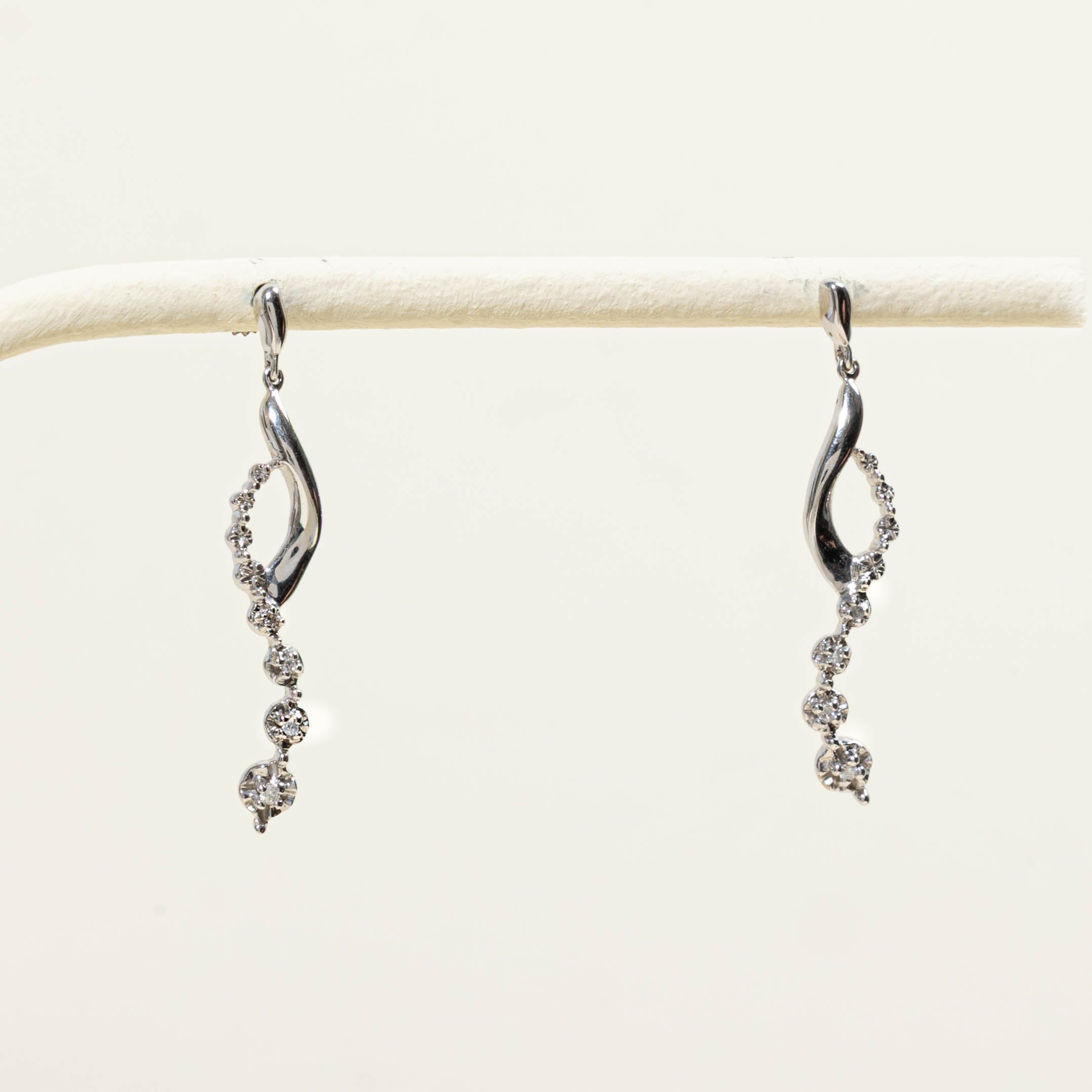 10k Diamond Journey Drop Earrings