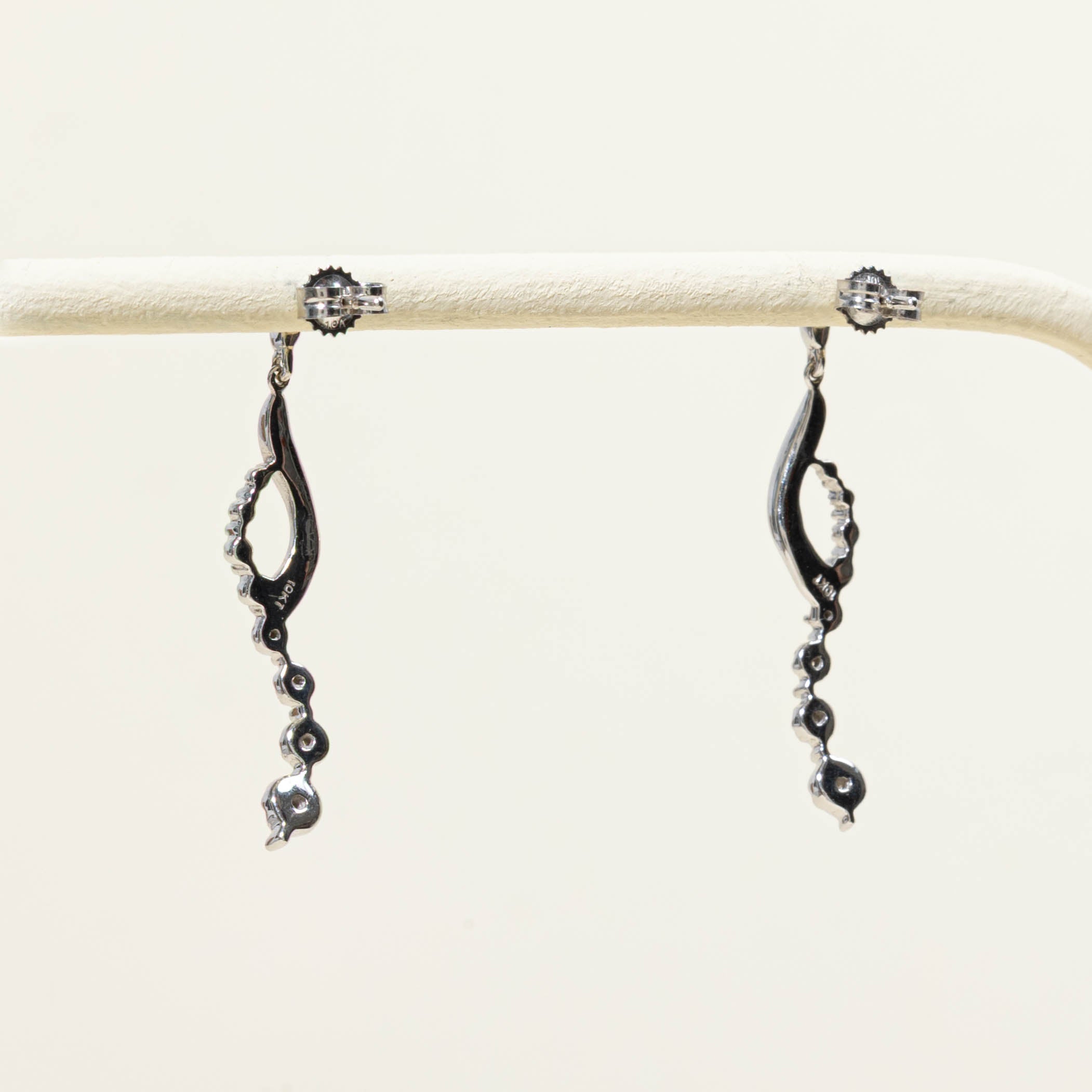 10k Diamond Journey Drop Earrings