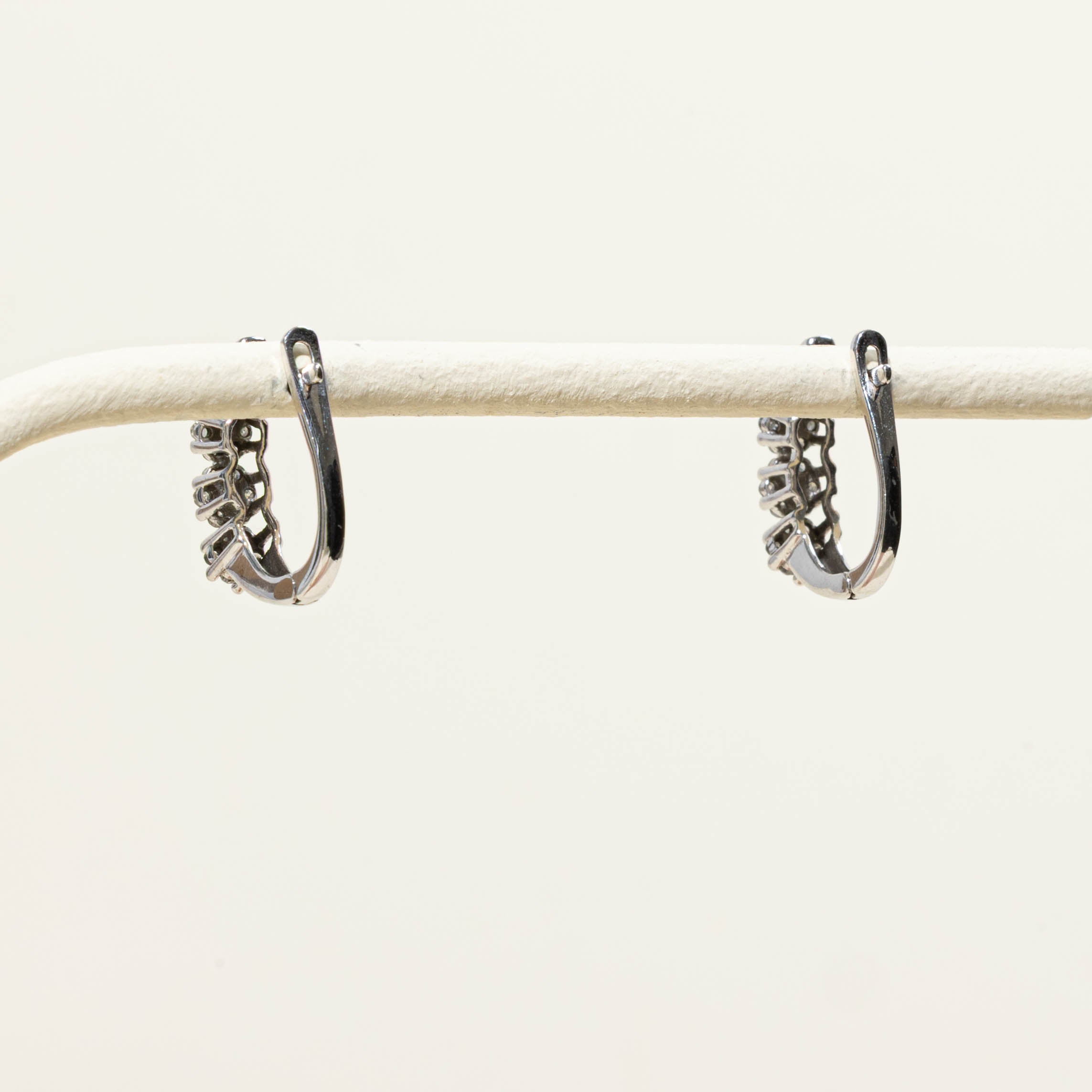 10k Diamond Cluster Huggie Earrings