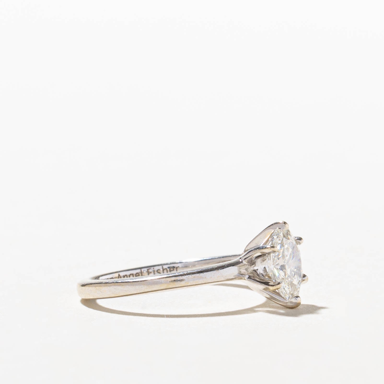 18k GIA Oval Cut Six Prong Diamond Ring | GIA 0.60ct SI1 H | SZ 4.5