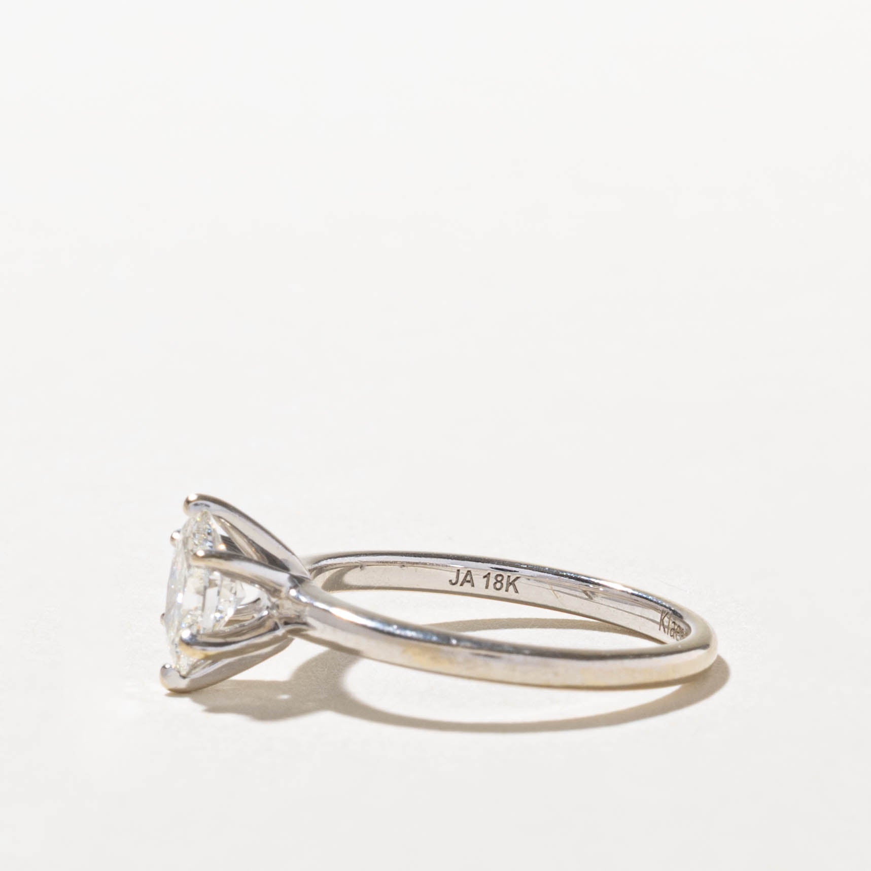18k GIA Oval Cut Six Prong Diamond Ring | GIA 0.60ct SI1 H | SZ 4.5