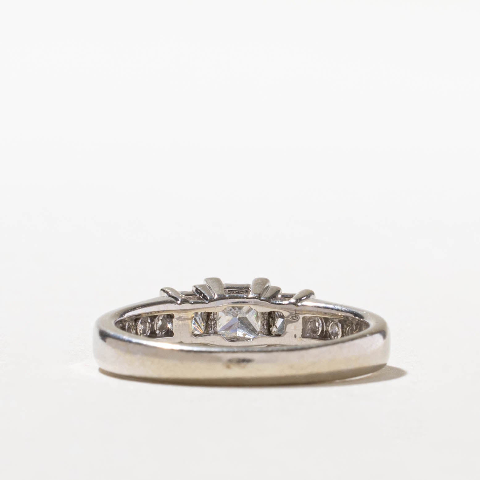 14k Three Stone Princess Cut Diamond Accented Ring | 0.43ct SI2/I1 H/I, 0.66ctw | SZ 6.75