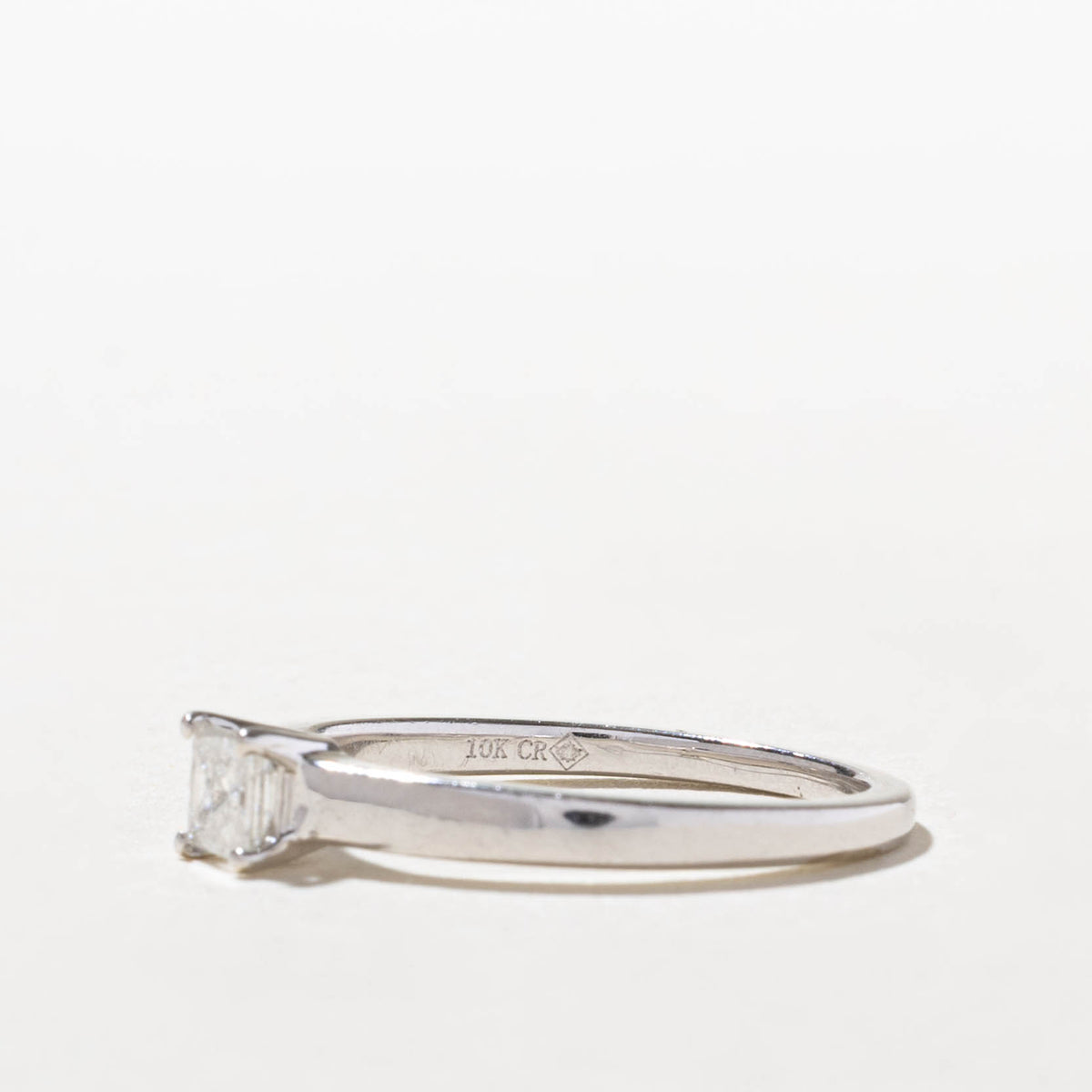 10k Princess Cut Solitaire Diamond Ring | 0.30ct I2/I3 F/G | SZ 6.5