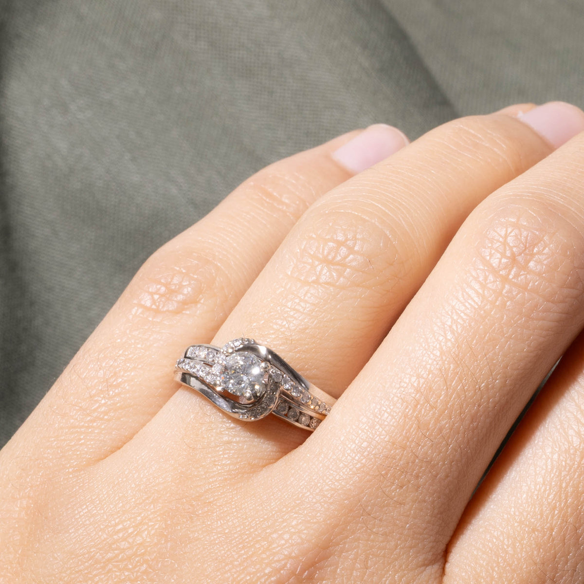 14k Diamond Accented Bypass Ring | 0.42ct I1 H/I, 0.24ctw | SZ 6.5