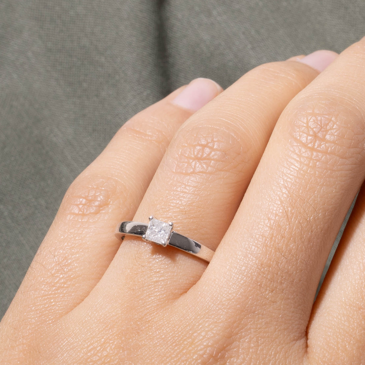 10k Princess Cut Solitaire Diamond Ring | 0.30ct I2/I3 F/G | SZ 6.5