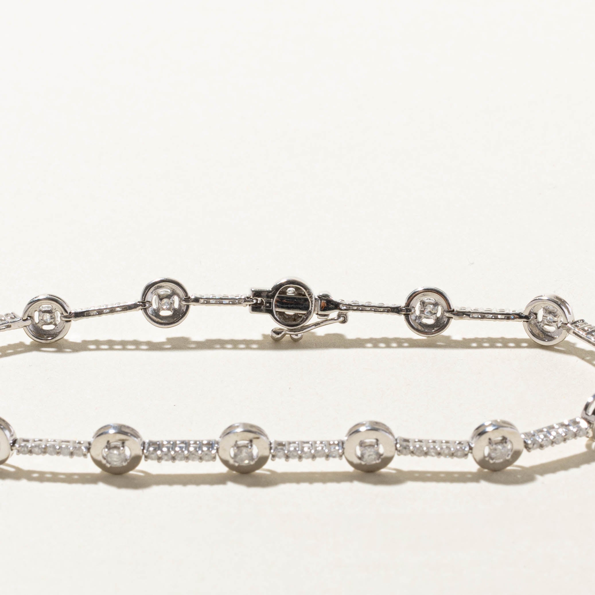 10k Bezel Set Diamond Satellite Bracelet | 0.77ctw | 7"